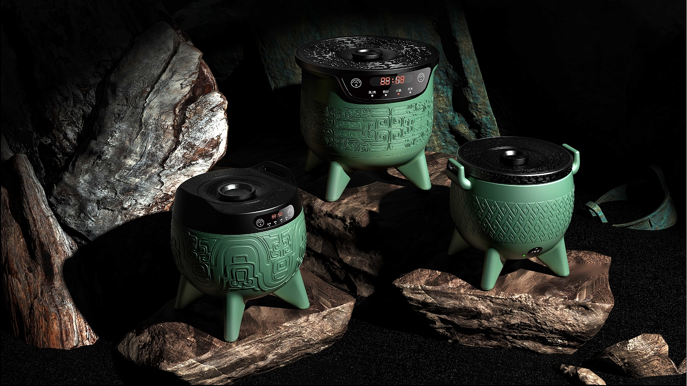 Outdoor camping electric cooker，Oracle，bronzeware，ancient chinese culture，