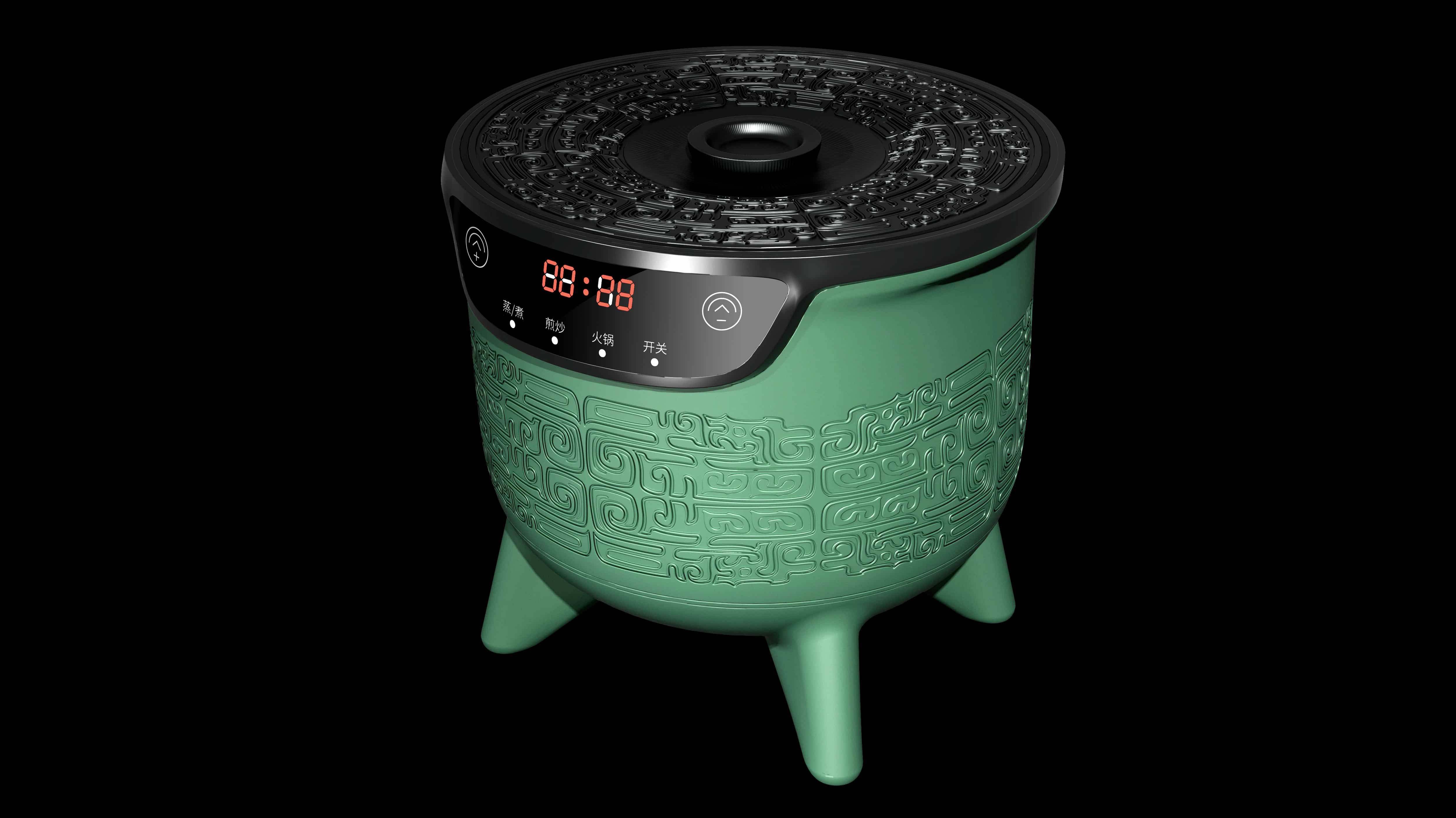 Outdoor camping electric cooker，Oracle，bronzeware，ancient chinese culture，
