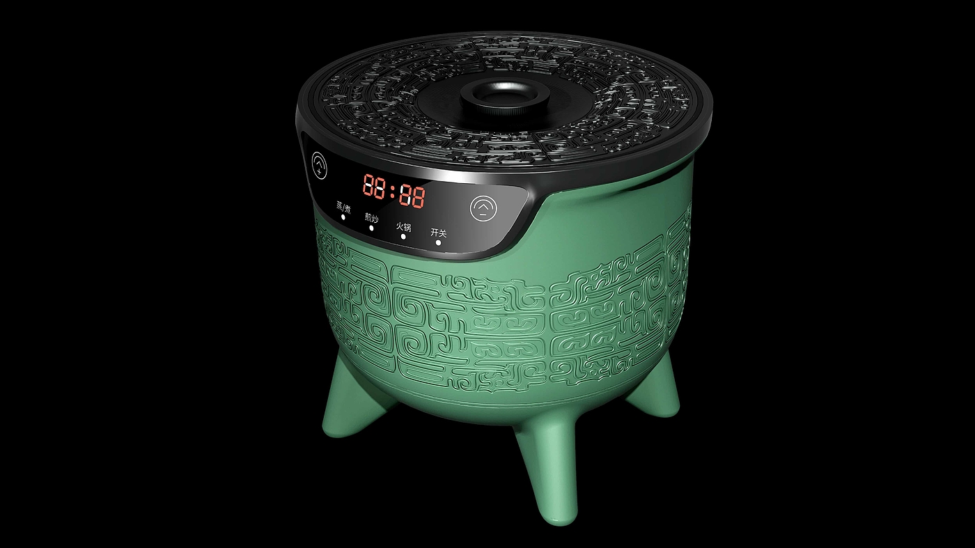 Outdoor camping electric cooker，Oracle，bronzeware，ancient chinese culture，