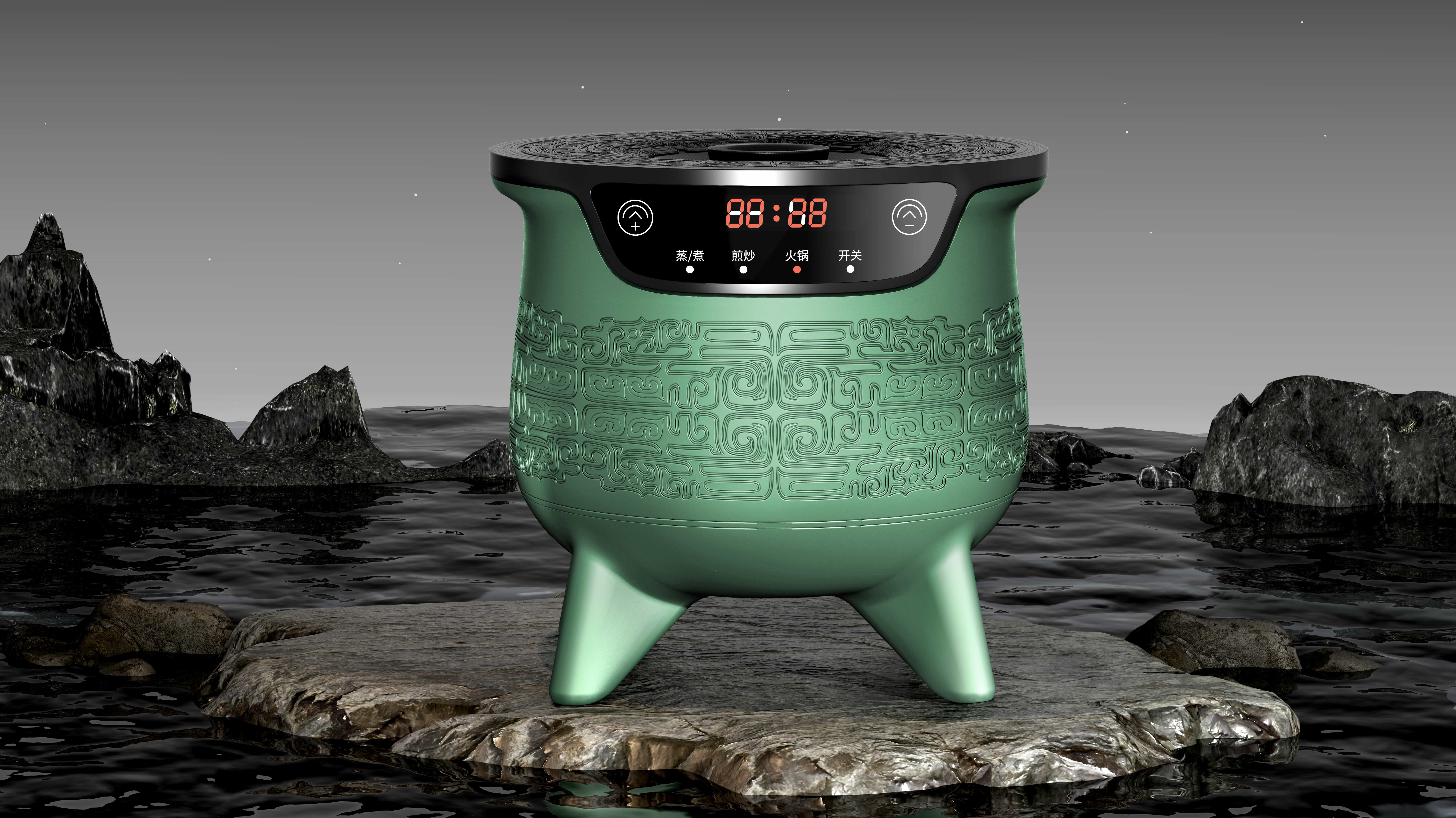 Outdoor camping electric cooker，Oracle，bronzeware，ancient chinese culture，