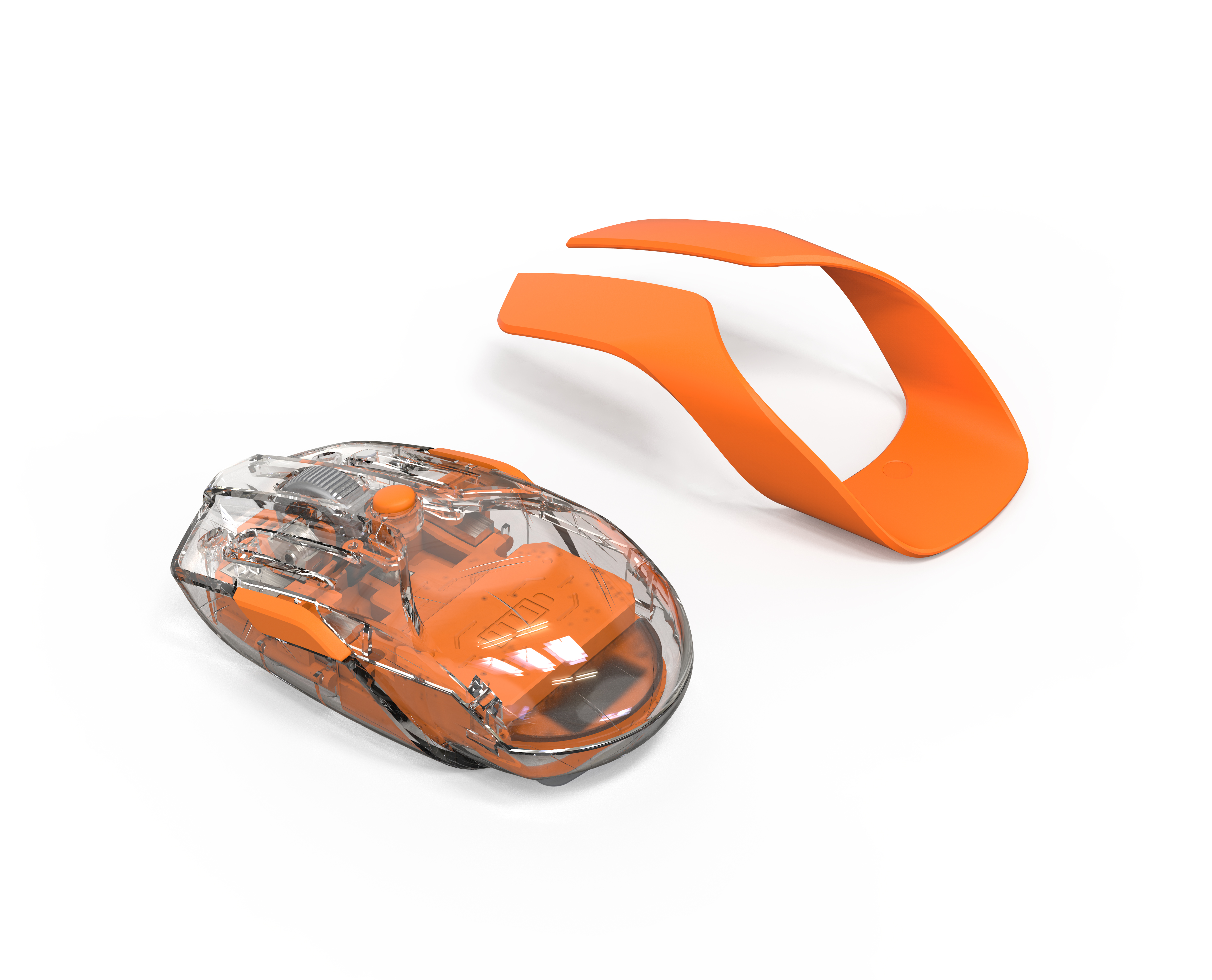 Transparent Mouse，Replaceable keys，Luminous mouse，Business Office Mouse，Metal roller，