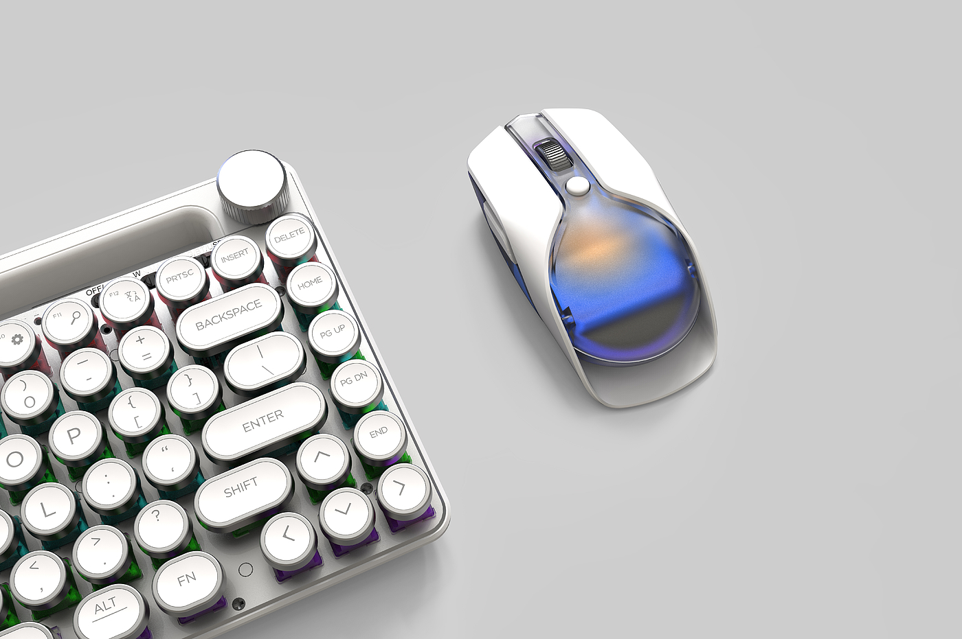 Transparent Mouse，Replaceable keys，Luminous mouse，Business Office Mouse，Metal roller，