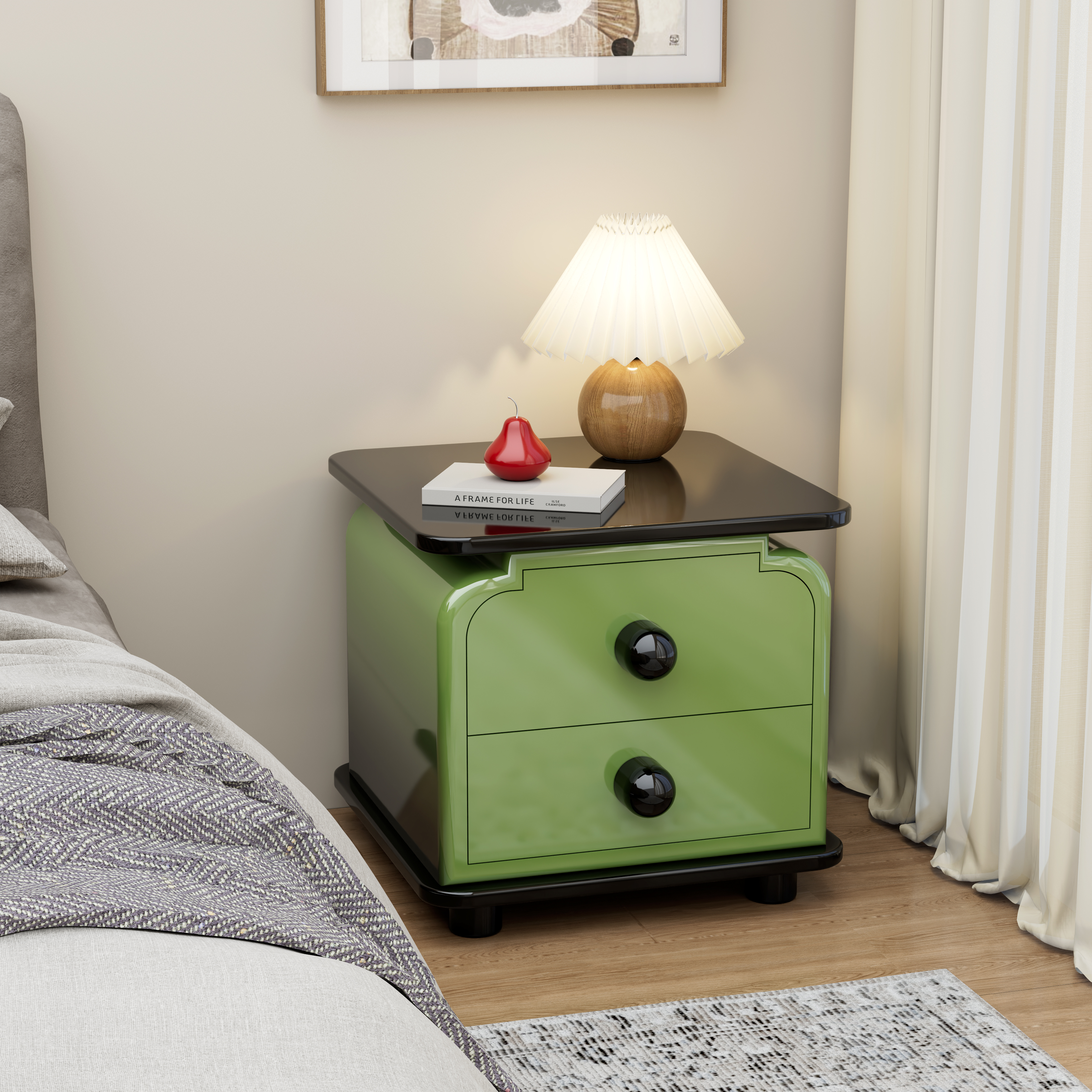 Furniture rendering，E-commerce renderings，bedside cupboard，Side table，3D modeling，