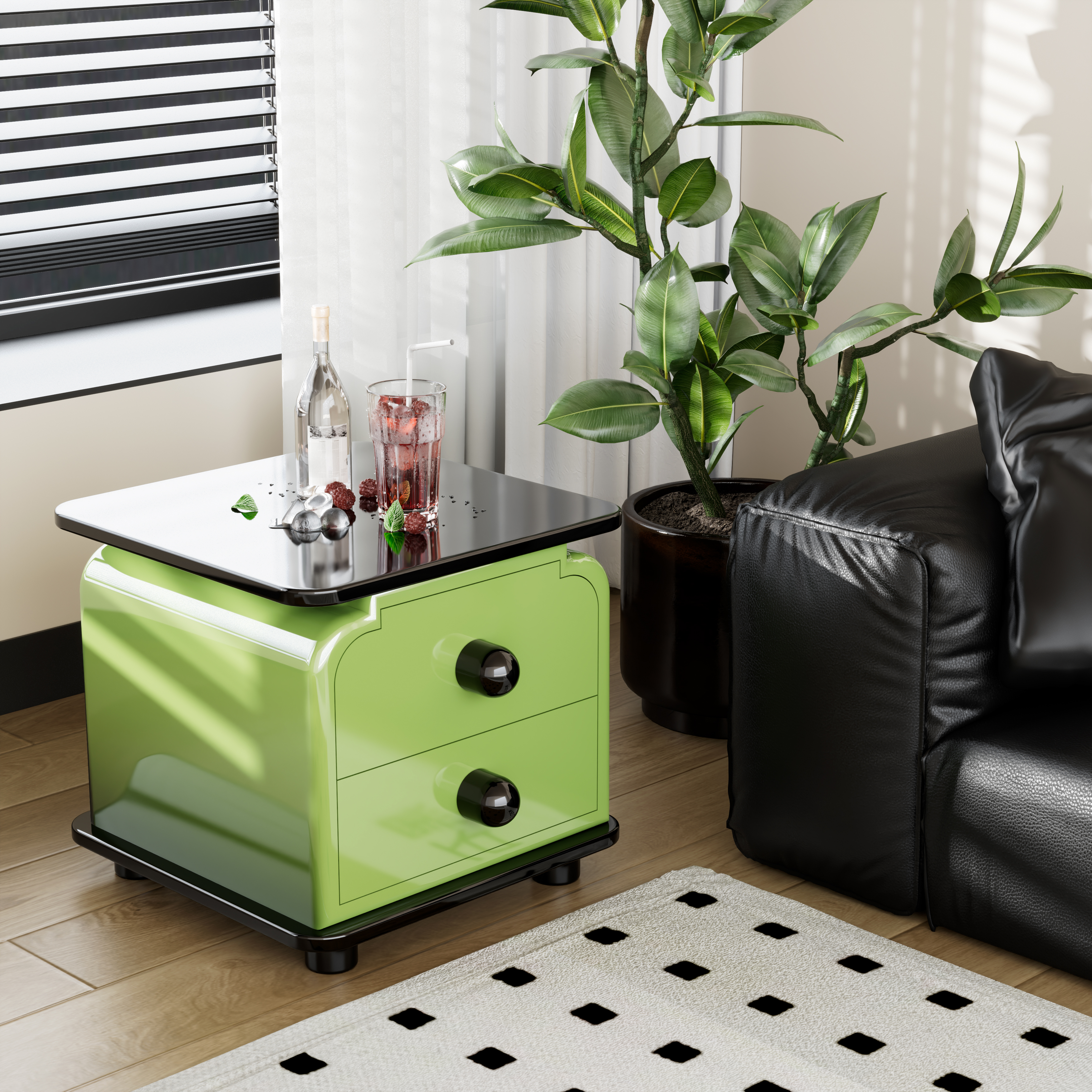 Furniture rendering，E-commerce renderings，bedside cupboard，Side table，3D modeling，