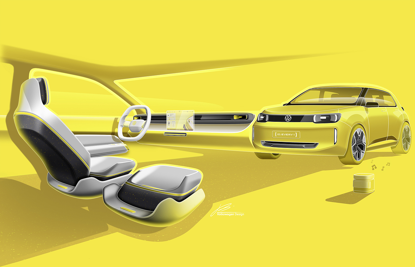 Volkswagen，car，interior，