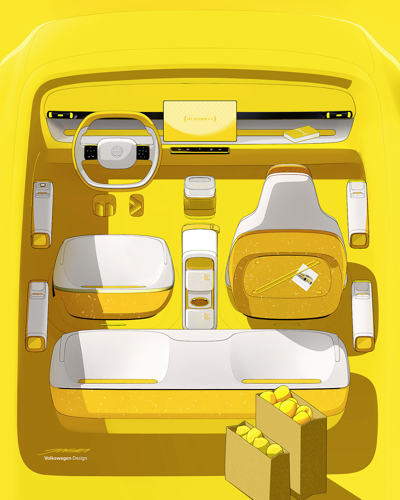 Volkswagen，car，interior，