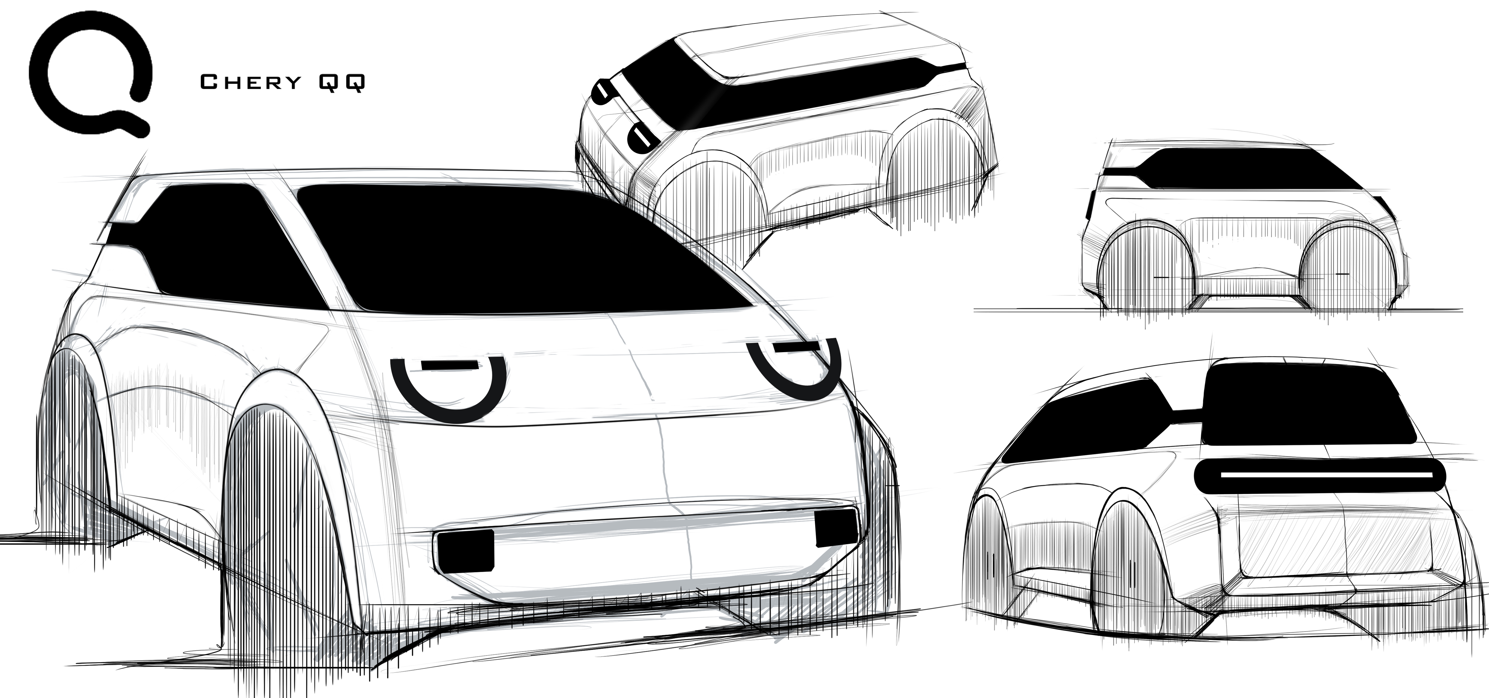 Modeling design of mini car，Exterior design，Seat design，car seat design，sample reels，sketch，Sketches，automobile，