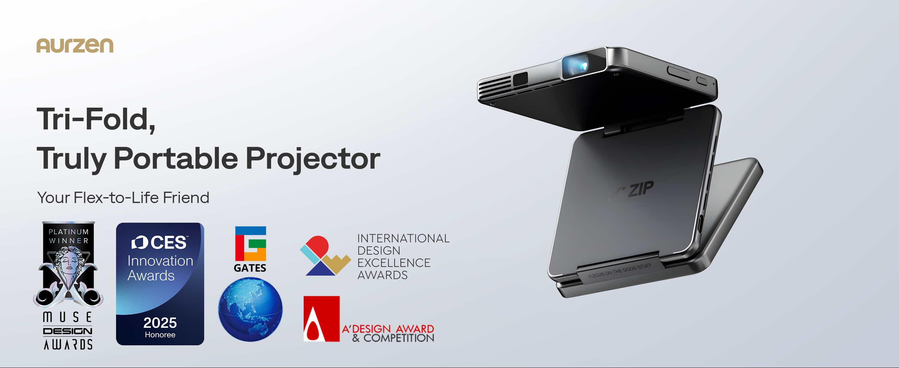 Three folding, projector, industrial design, Zhe，