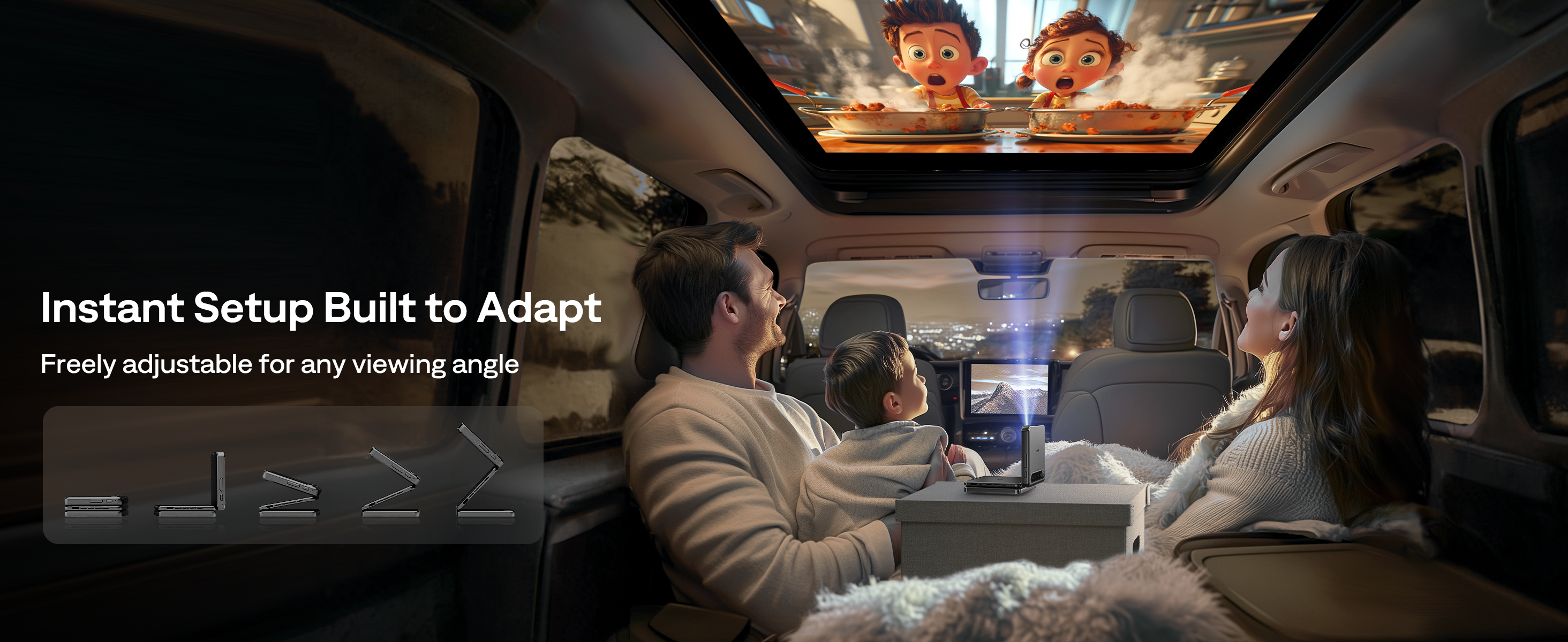 Three folding, projector, industrial design, Zhe，