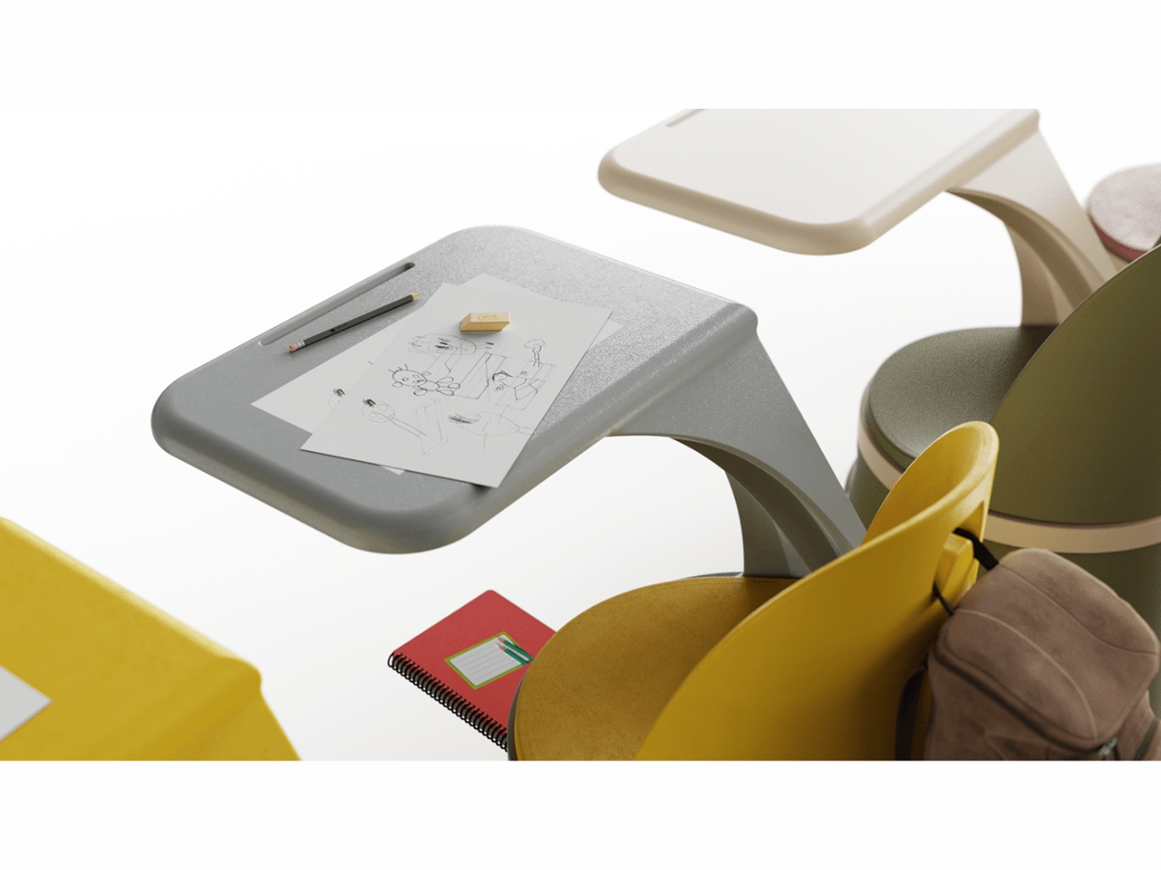 Recycled polyethylene，Clever，desk，rural construction，Rural classroom，