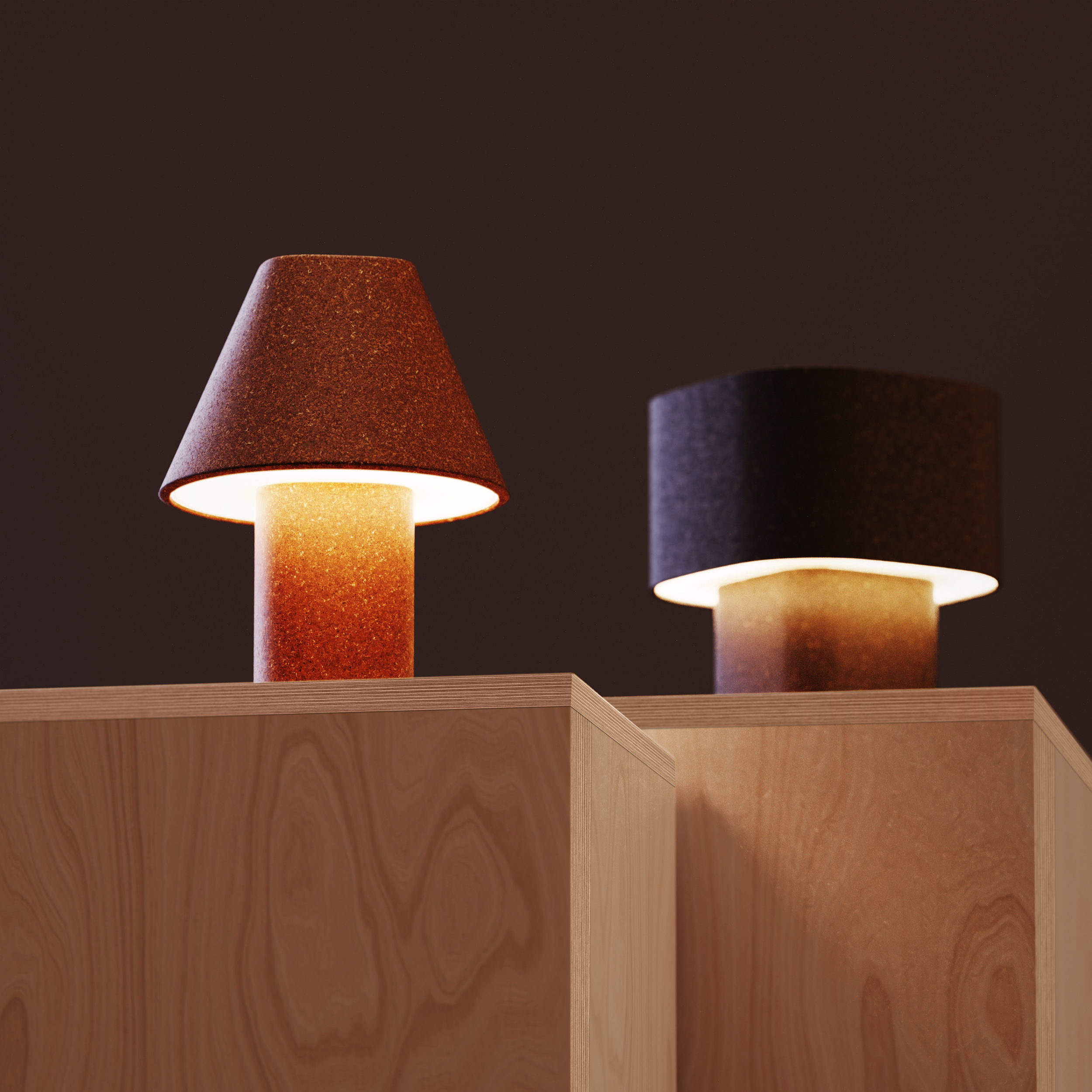 Desk lamp，product design，Lamp design，Bioplastics，Recycled plastics，desk lamp，Product rendering，industrial design，