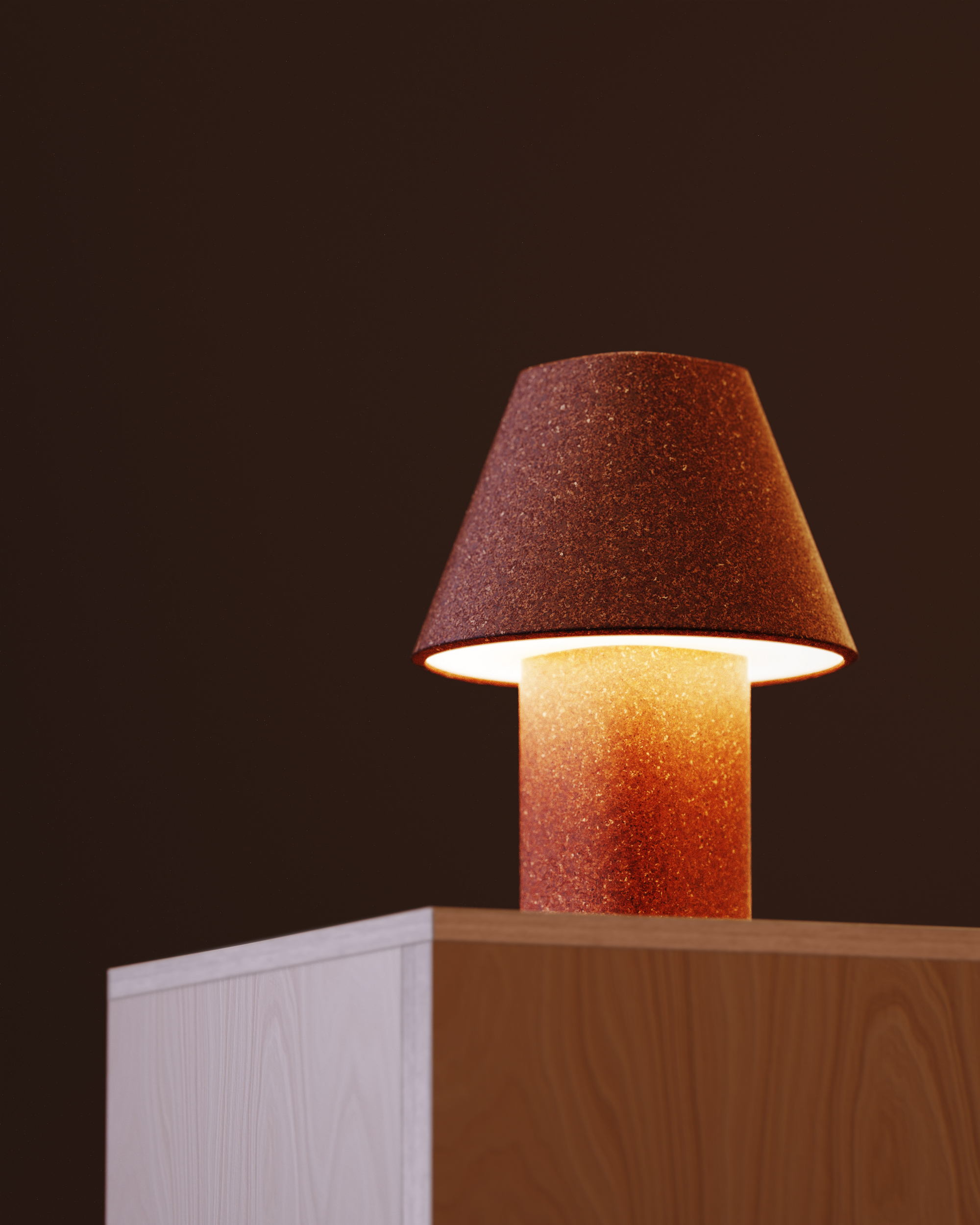 Desk lamp，product design，Lamp design，Bioplastics，Recycled plastics，desk lamp，Product rendering，industrial design，