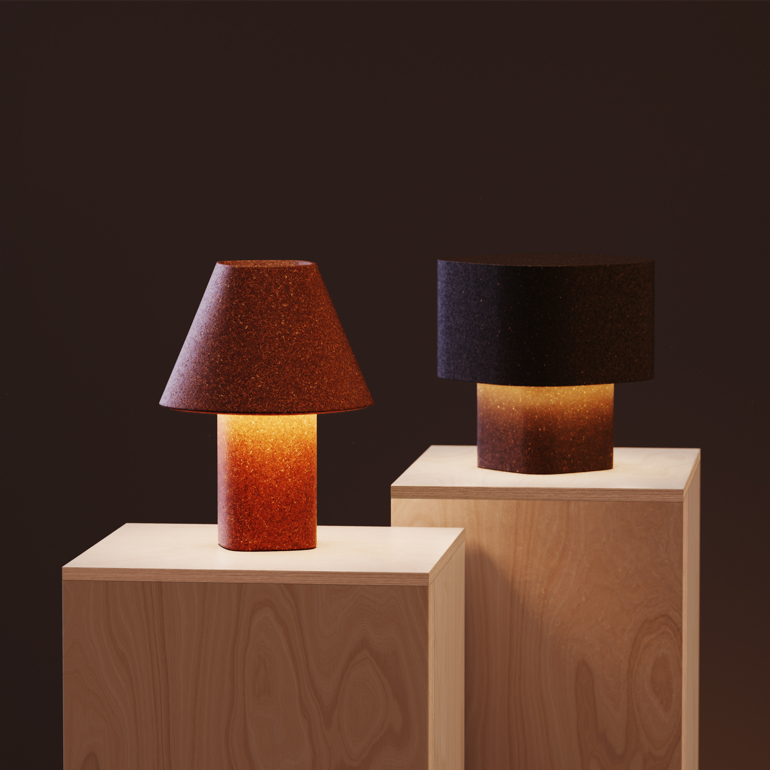 Desk lamp，product design，Lamp design，Bioplastics，Recycled plastics，desk lamp，Product rendering，industrial design，