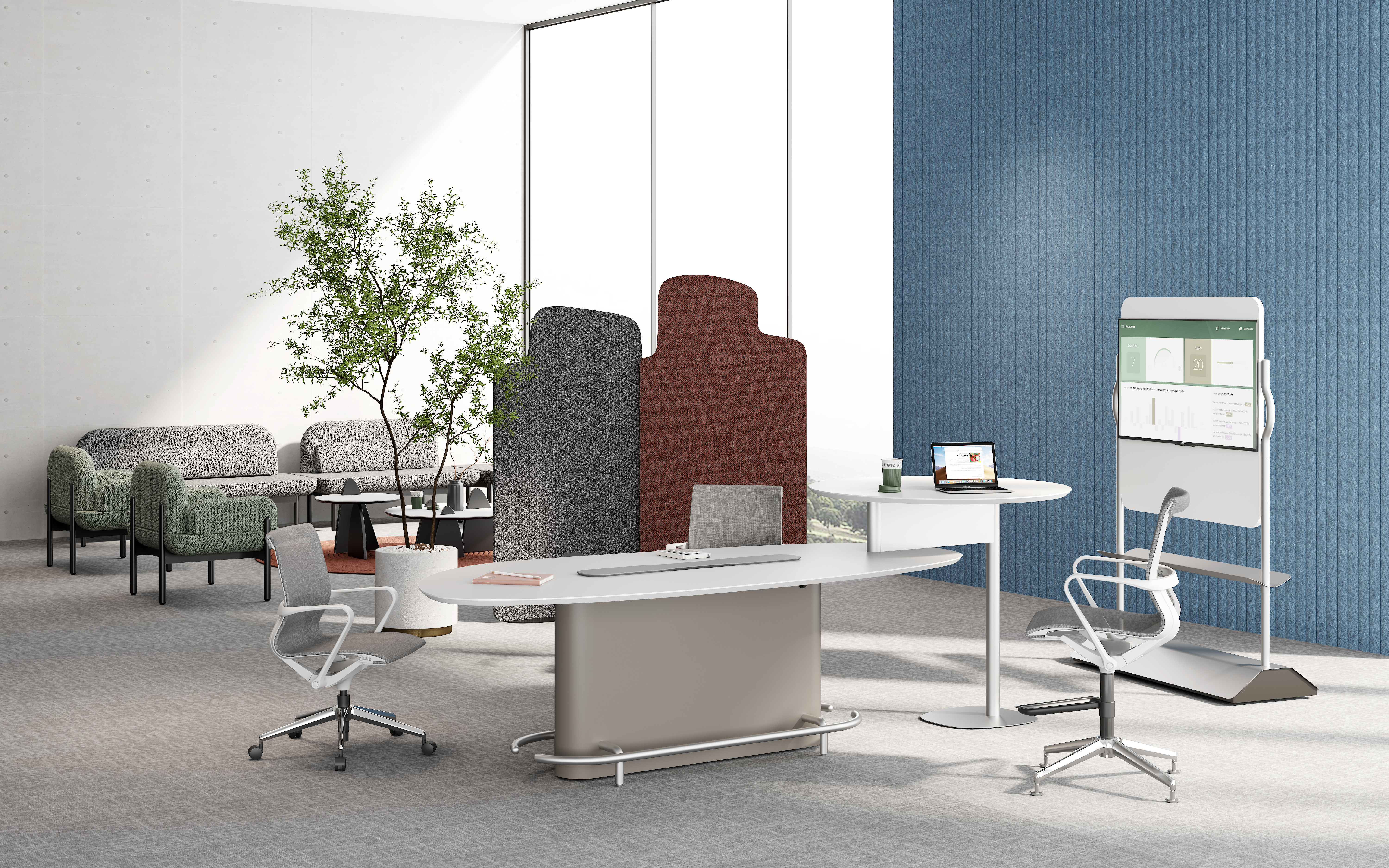 Wiener, collaborative office, workstation, designer, interdesign.，