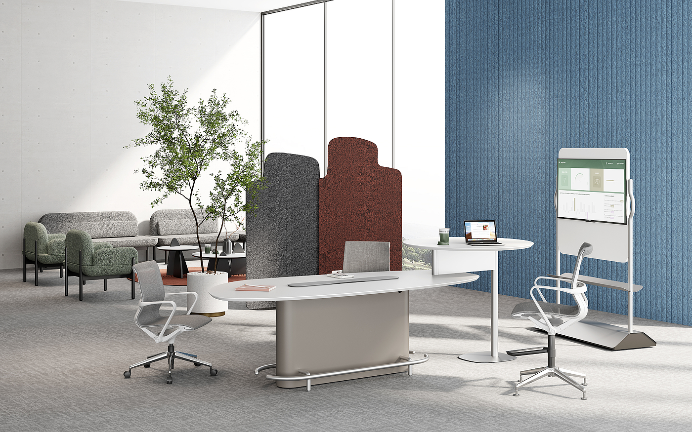 Wiener, collaborative office, workstation, designer, interdesign.，