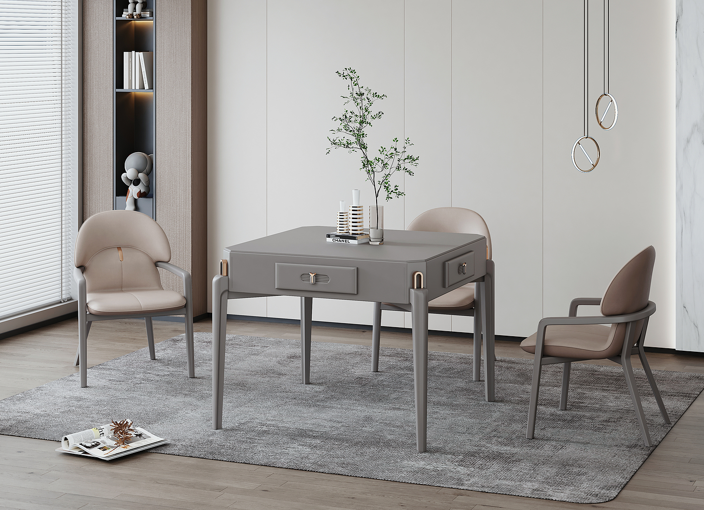 tea table，TV cabinet，Mahjong tables and chairs，soft bed，appearance，furniture，research and development，Tables and chairs，