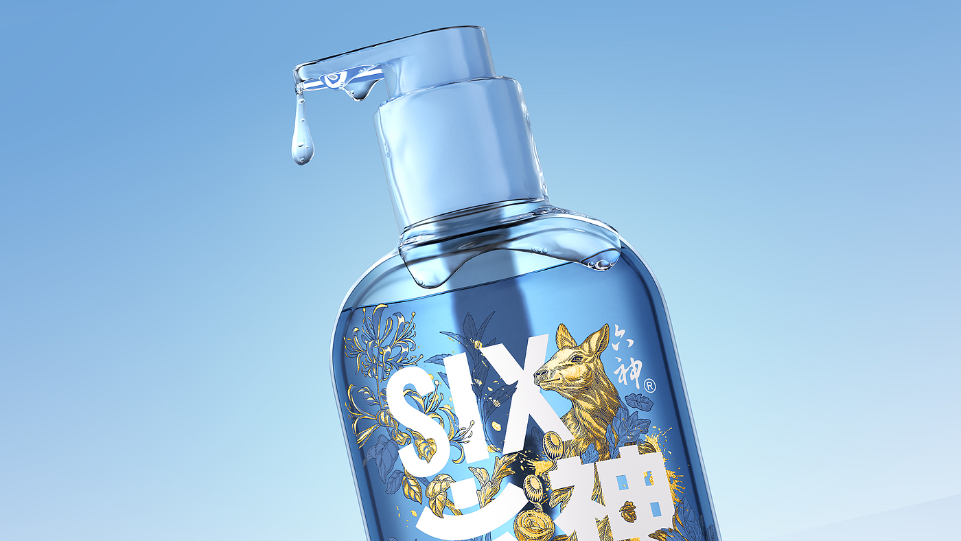 Shower Gel，packing design，Pan Hu，Illustration design，The Six Gods，daily expenses，Packaging，graphic，