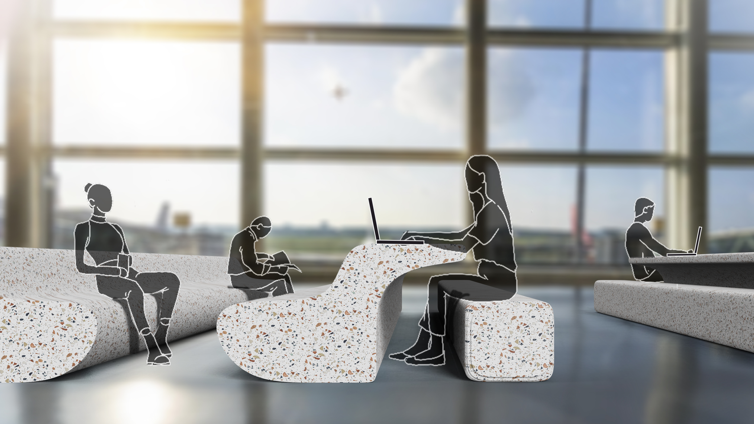 sustainable，Terrazzo，Public furniture，