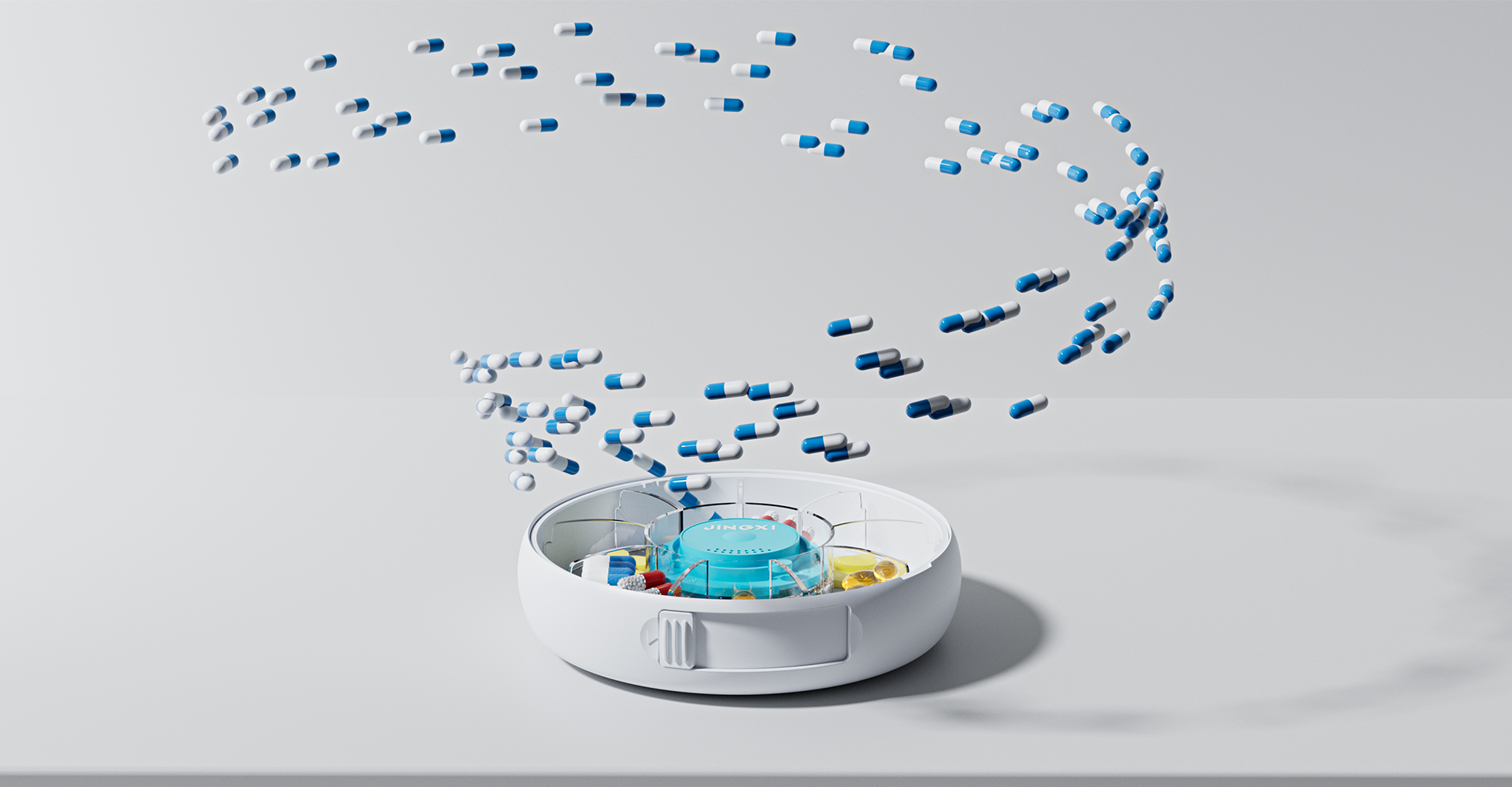 Intelligent medicine box design，Medical product design，Medical device design，Medical equipment design，Product appearance design，Product structure design，Health Care Product Design，