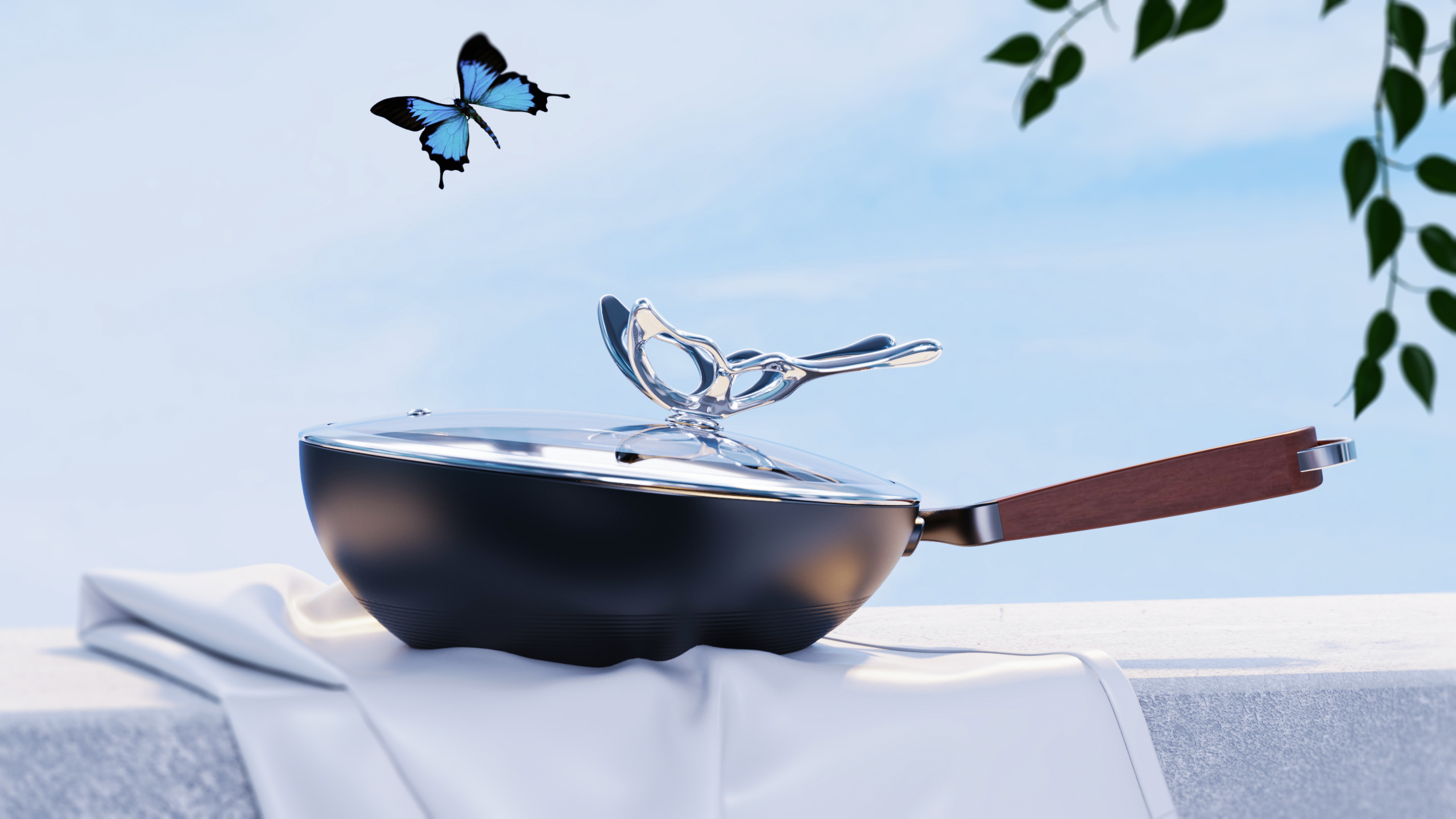 Wok，cookware，Vertical cover，Kitchenware，