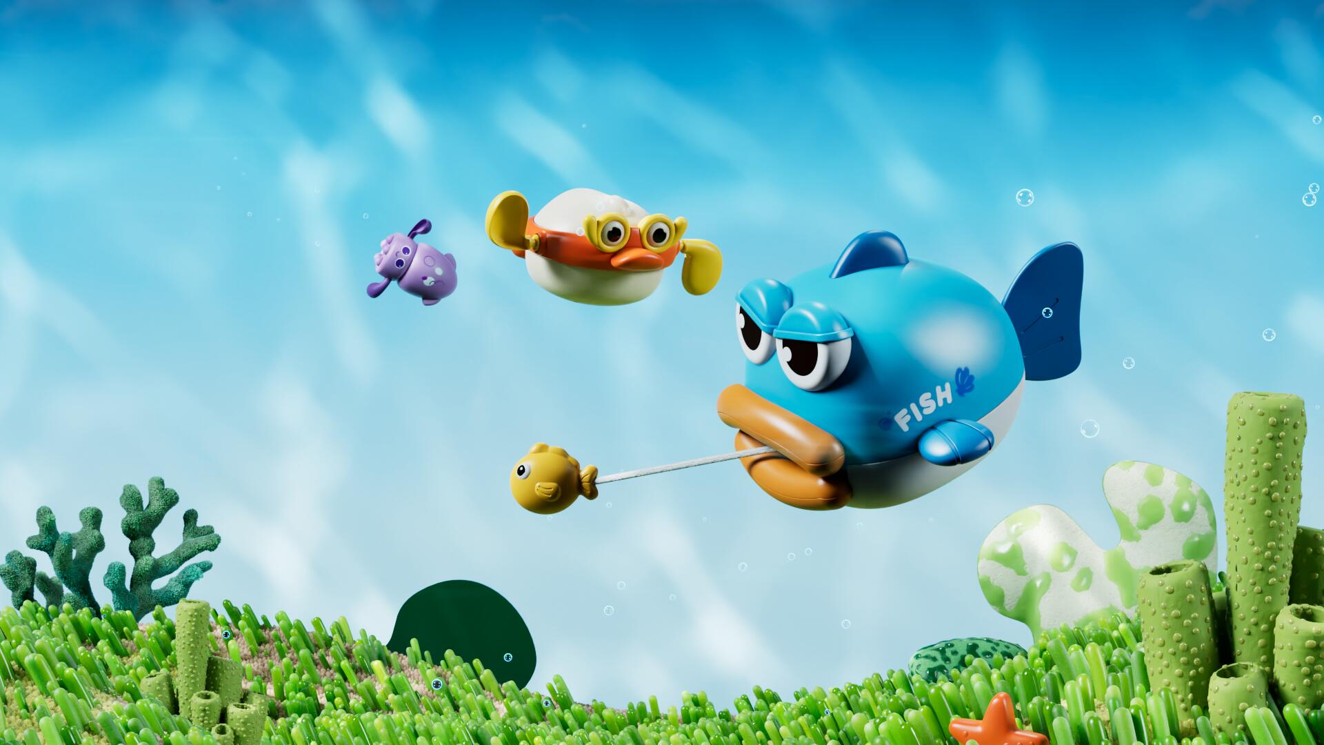 3D animation，Play toys，Animation production，# Toy Video，packing design，summer，c4d，3D video，