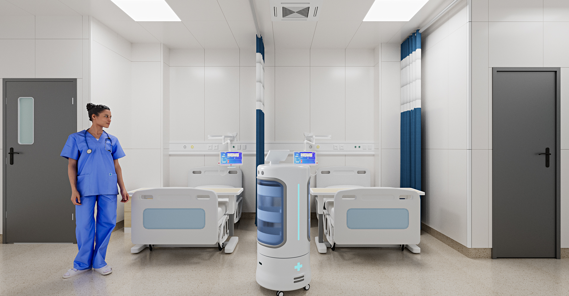 ONE TRANSPORT ROBOT DESIGN，Medical Robot Design，Medical equipment design，Medical device design，Medical instrument design，Medical product design，Appearance and structure design，