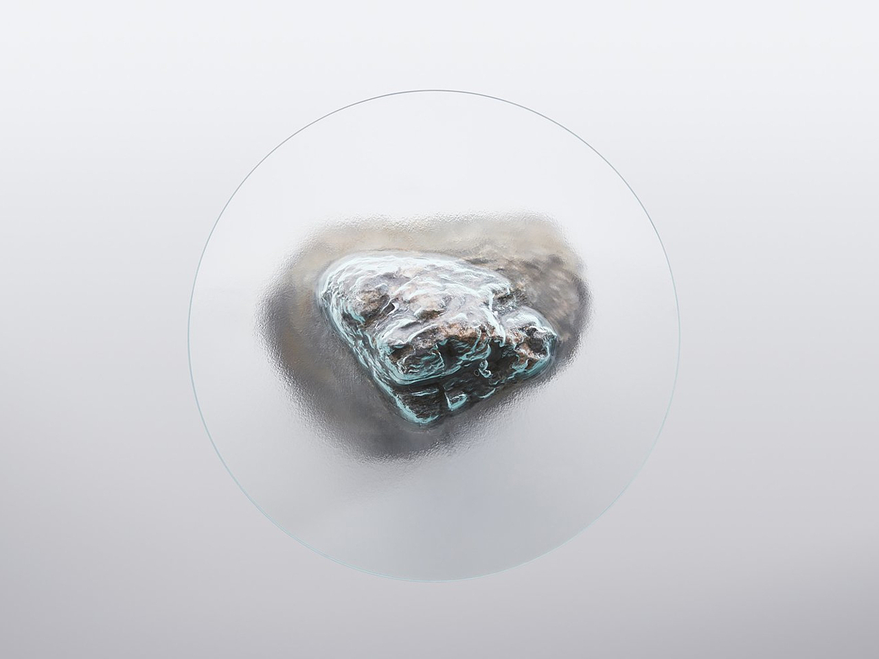 Slump Rock，tea table，Coffee table，Glass and Rock，