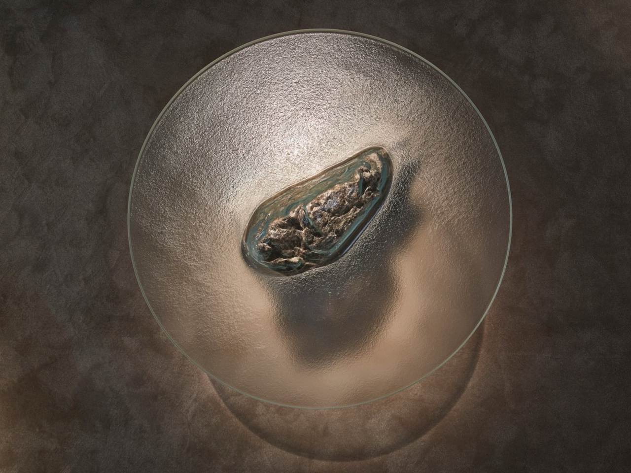 Slump Rock，tea table，Coffee table，Glass and Rock，