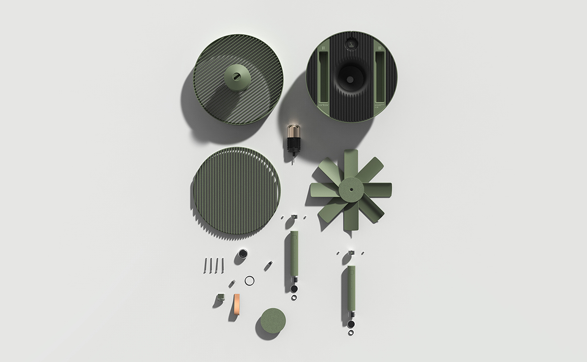 Table lamp design，lightning，lamps and lanterns，Black and white gray，Bionics Design ，Glass and plastics，Electric fan design，pedestal fan，Minimalist，Receive，Hair dryer design，Small electrical appliance design，Household Electric Appliances，Household appliances，Wire storage，modern stylish，greatly enrich one's mind，