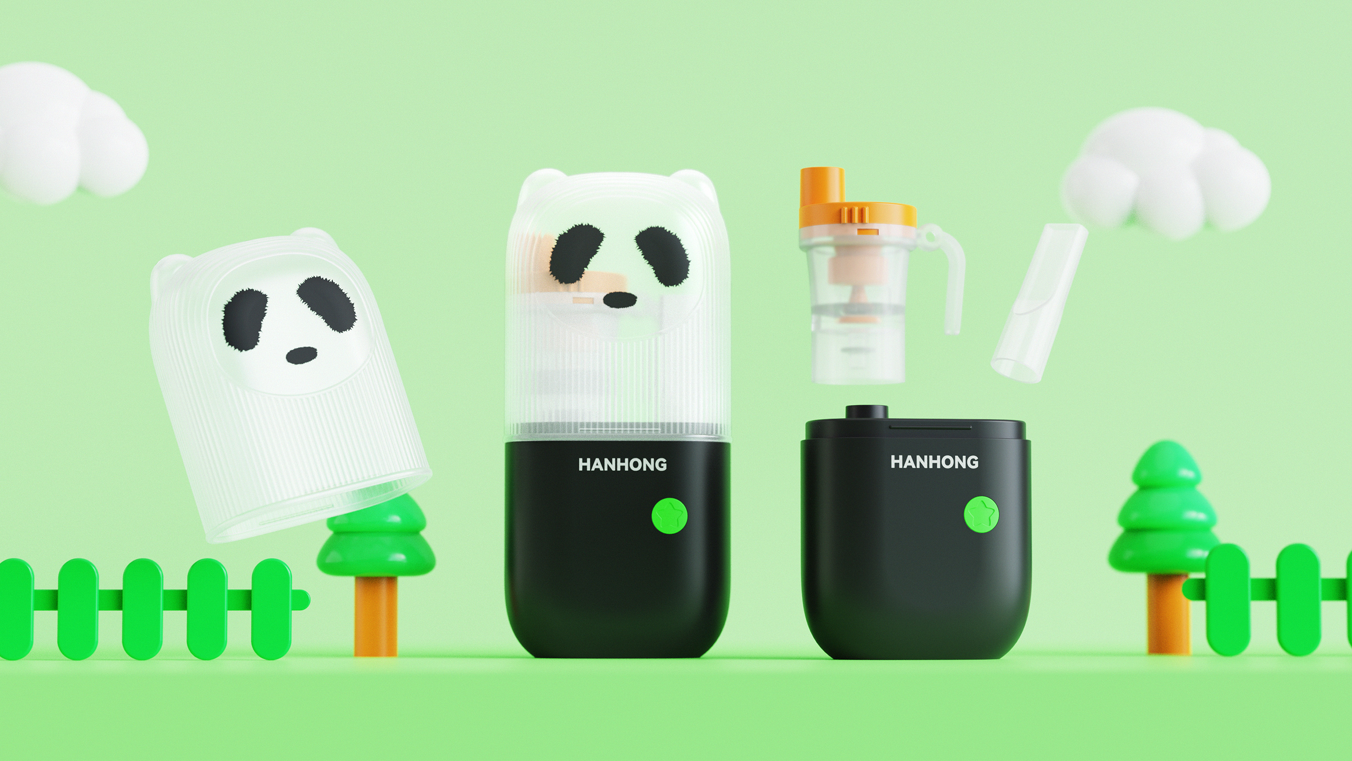 Atomizer，Children's medical treatment，children，medical care，panda，bear，animal，