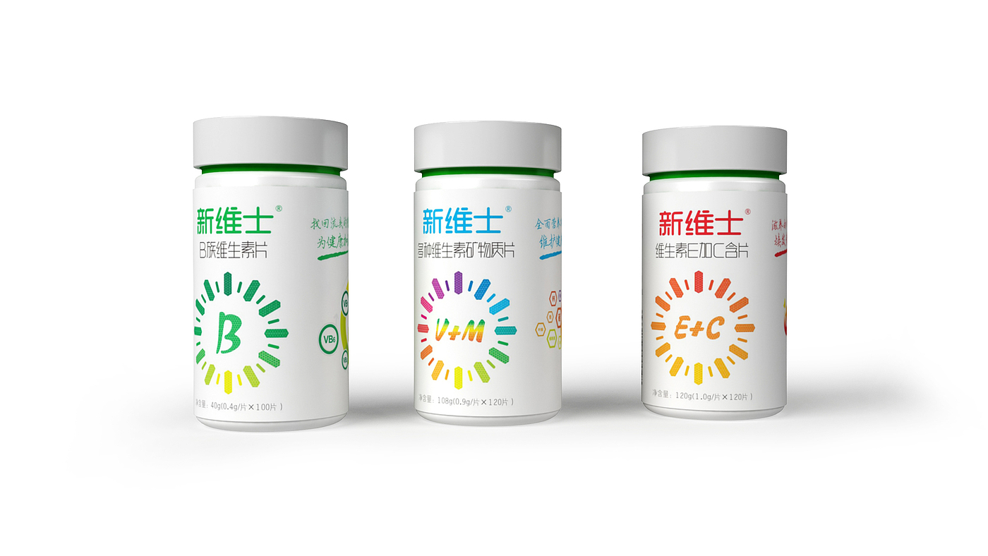 Vitamin Packaging Design，B vitamin packaging design，Health Food Packaging Design，