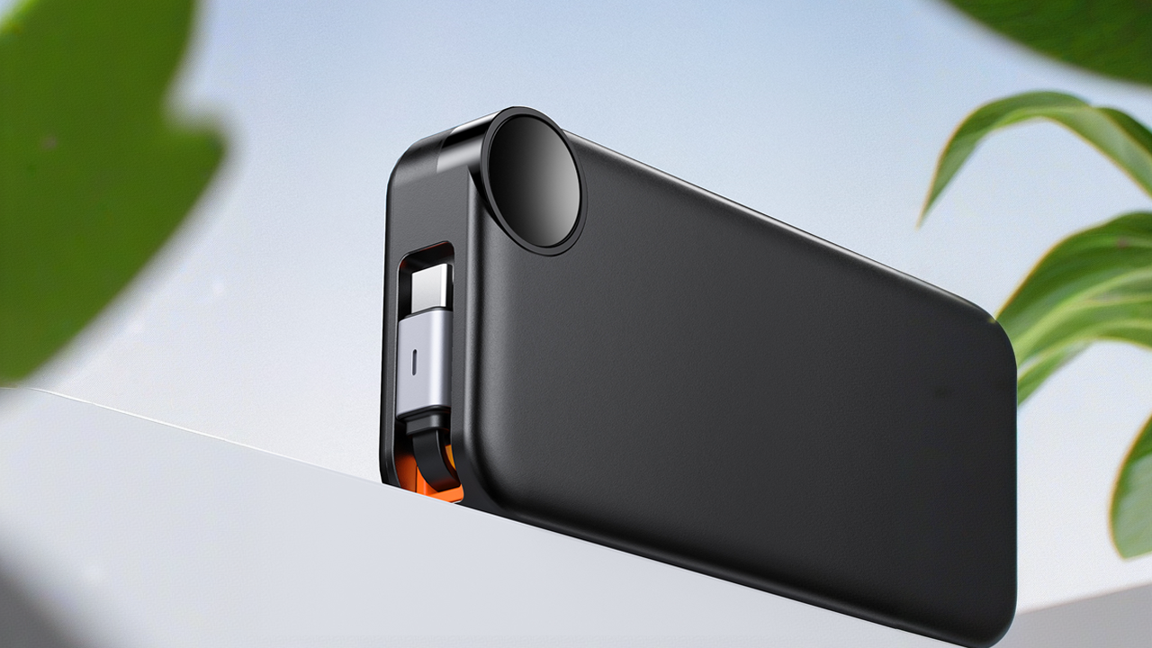 portable source，portable battery，Screen display，Data line telescopic storage，Portable design，Intelligent and efficient，3C products，