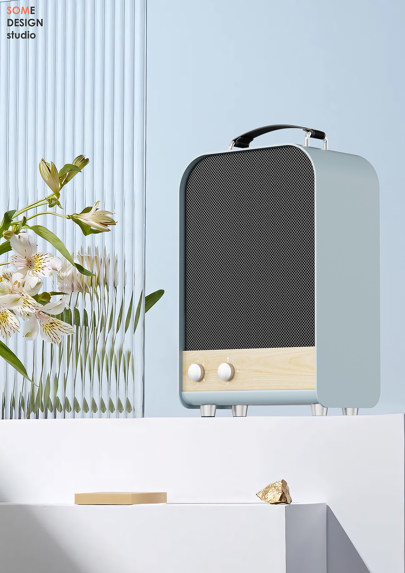 Home appliance design，Electric heating furnace design，Home product design，Modern minimalist retro style，Home Style Product Design，Sheet metal products，