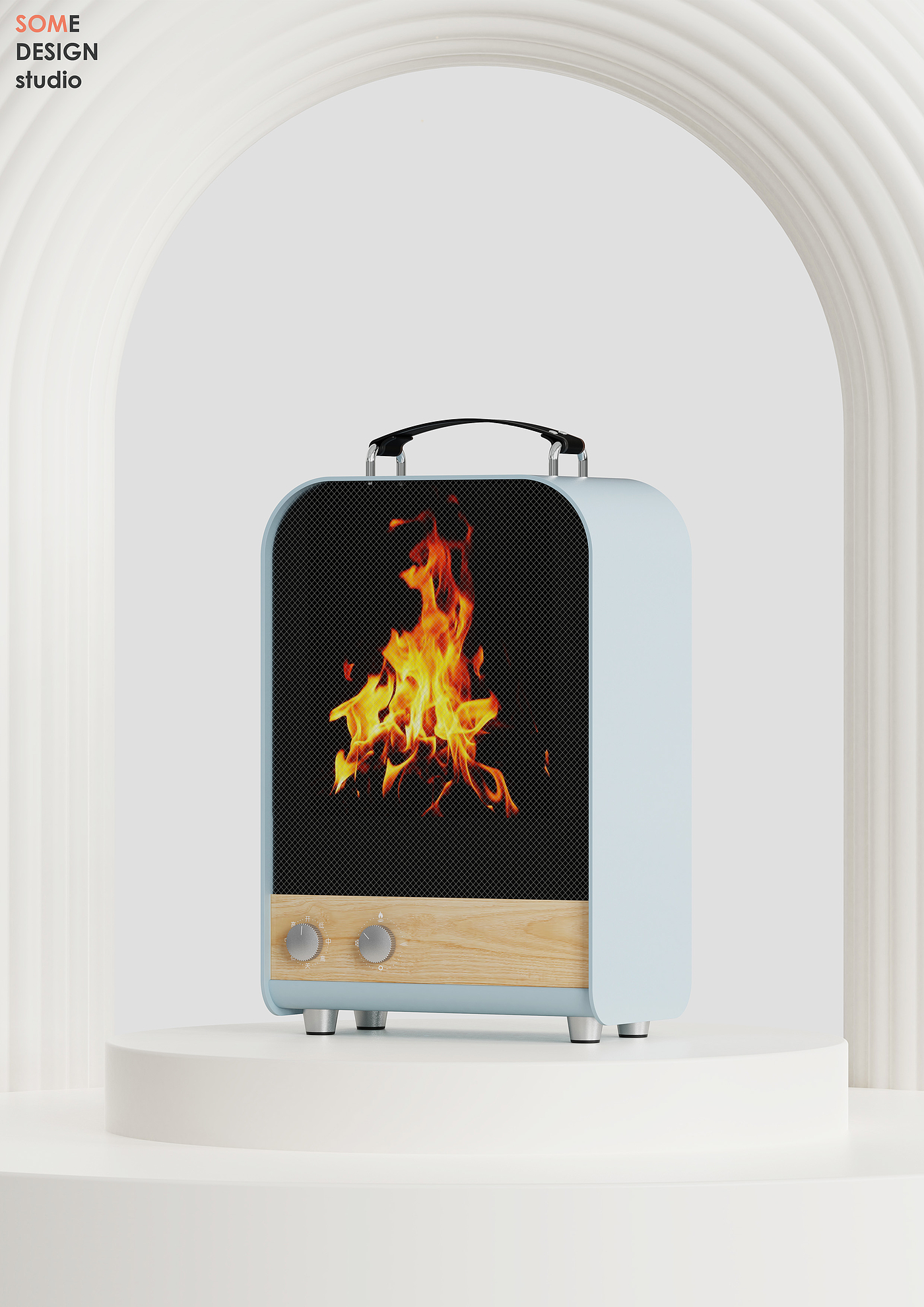 Home appliance design，Electric heating furnace design，Home product design，Modern minimalist retro style，Home Style Product Design，Sheet metal products，