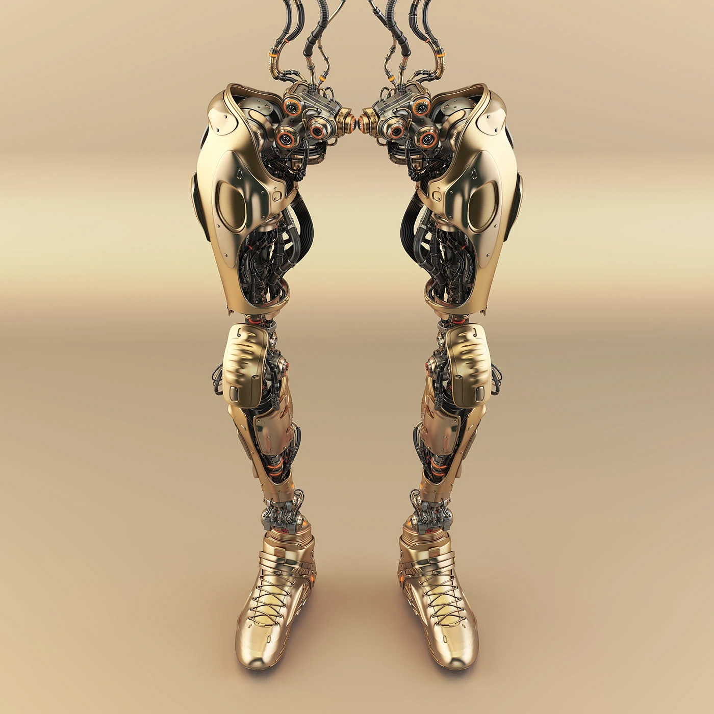 Legs，Machine legs，golden，Sense of future，science and technology，
