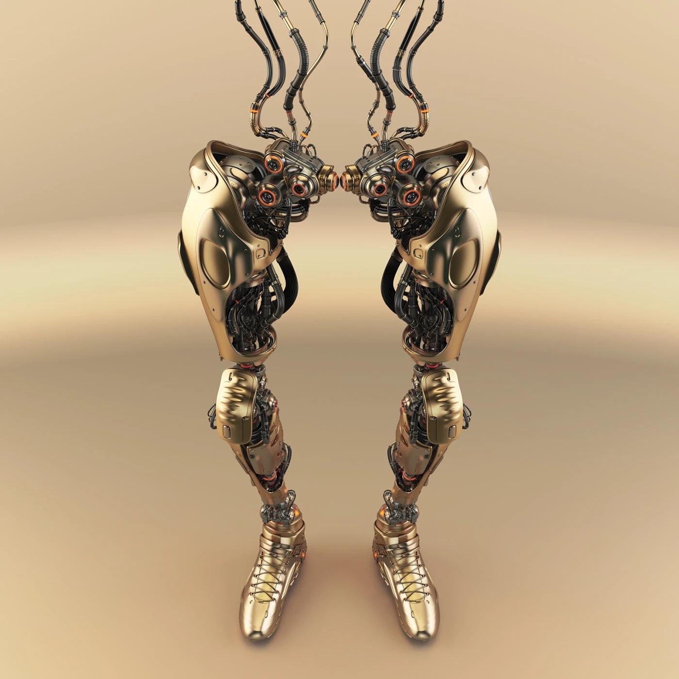 Legs，Machine legs，golden，Sense of future，science and technology，