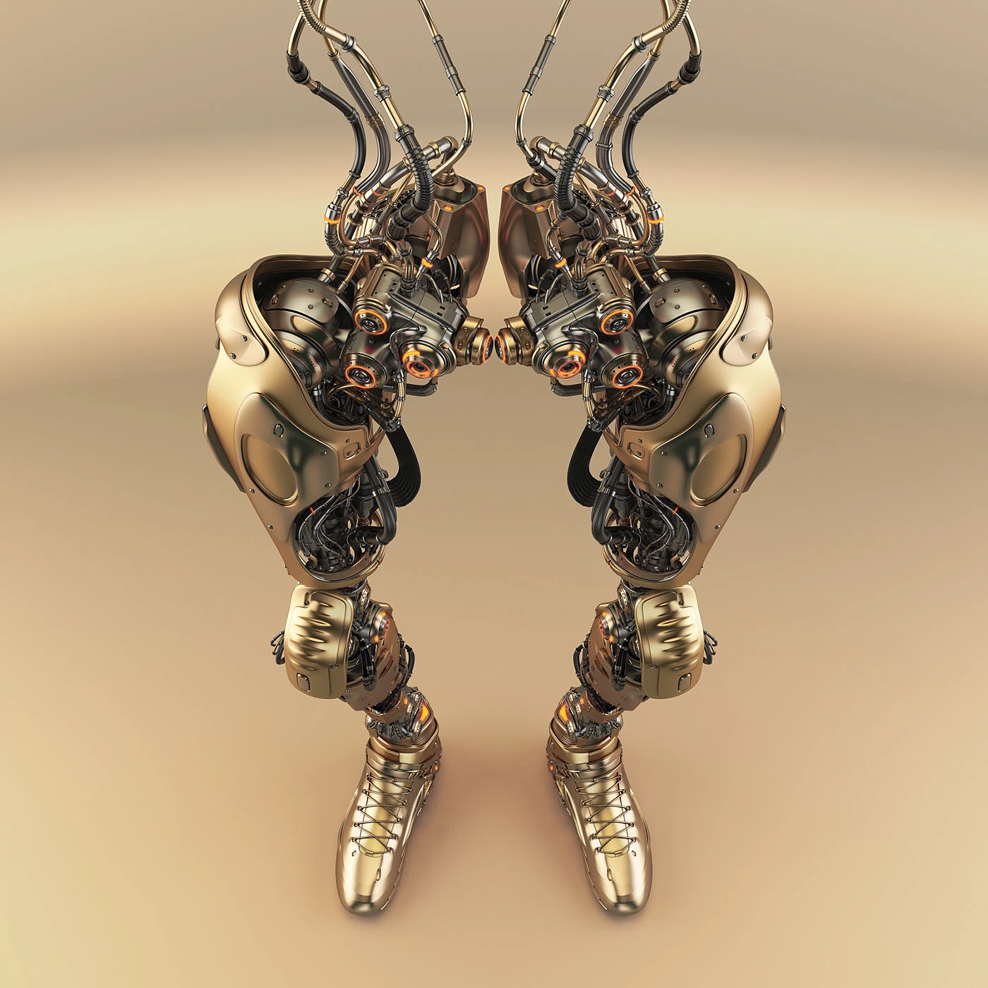 Legs，Machine legs，golden，Sense of future，science and technology，