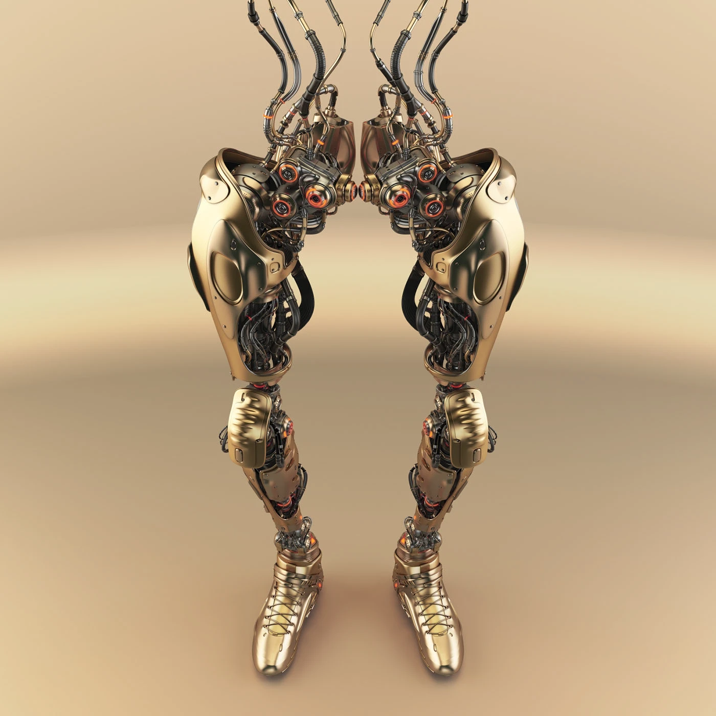 Legs，Machine legs，golden，Sense of future，science and technology，