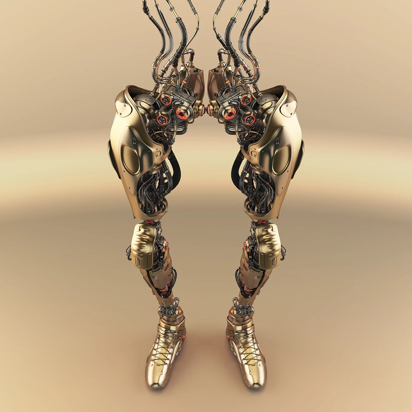 Legs，Machine legs，golden，Sense of future，science and technology，