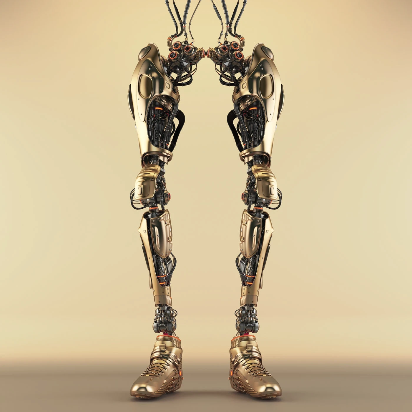 Legs，Machine legs，golden，Sense of future，science and technology，