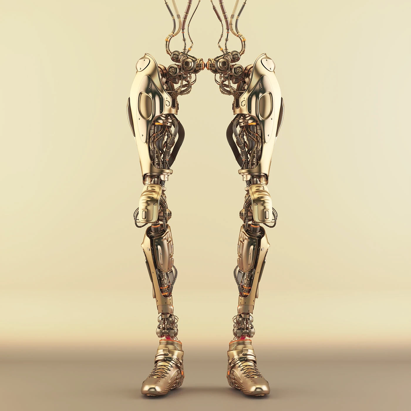 Legs，Machine legs，golden，Sense of future，science and technology，