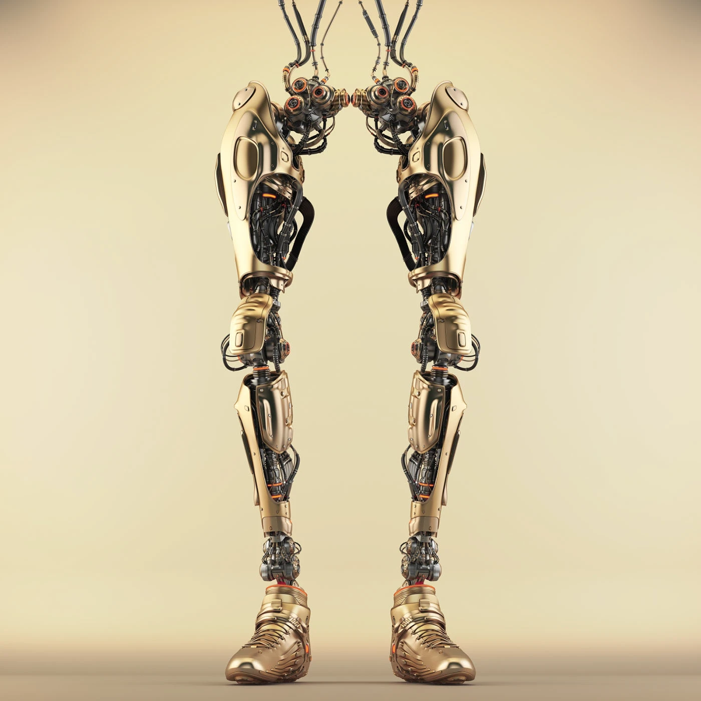 Legs，Machine legs，golden，Sense of future，science and technology，