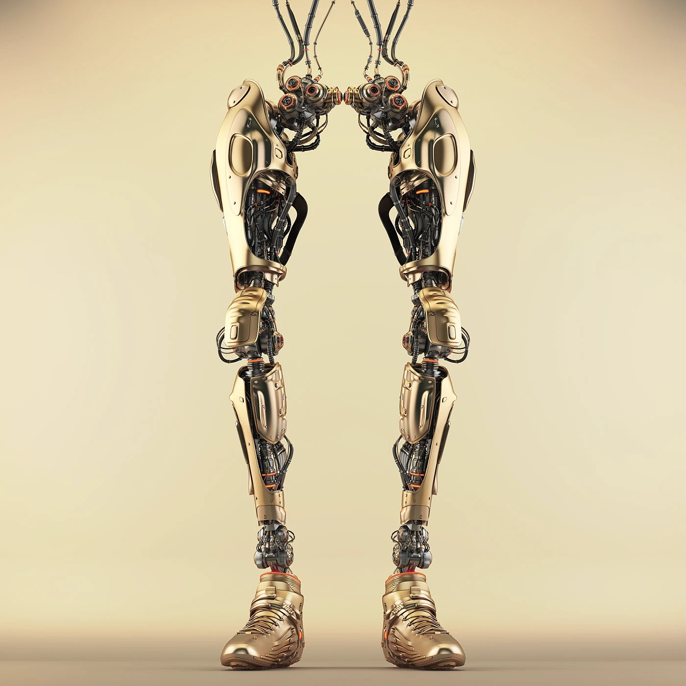 Legs，Machine legs，golden，Sense of future，science and technology，