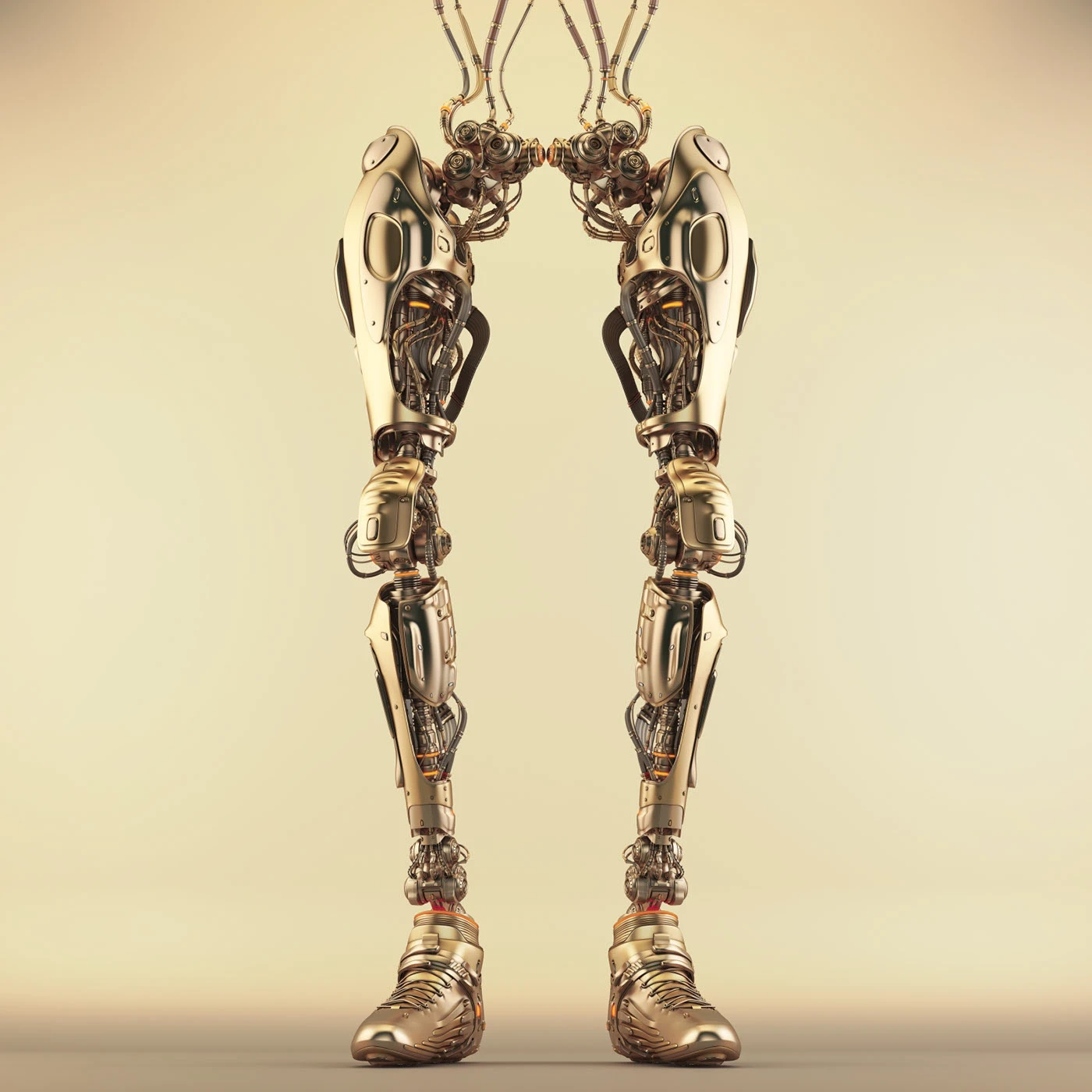 Legs，Machine legs，golden，Sense of future，science and technology，