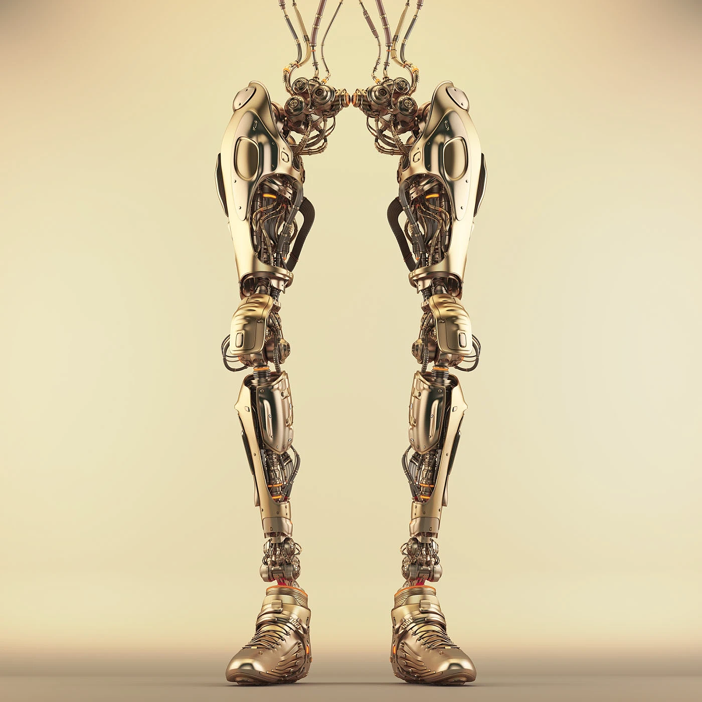 Legs，Machine legs，golden，Sense of future，science and technology，