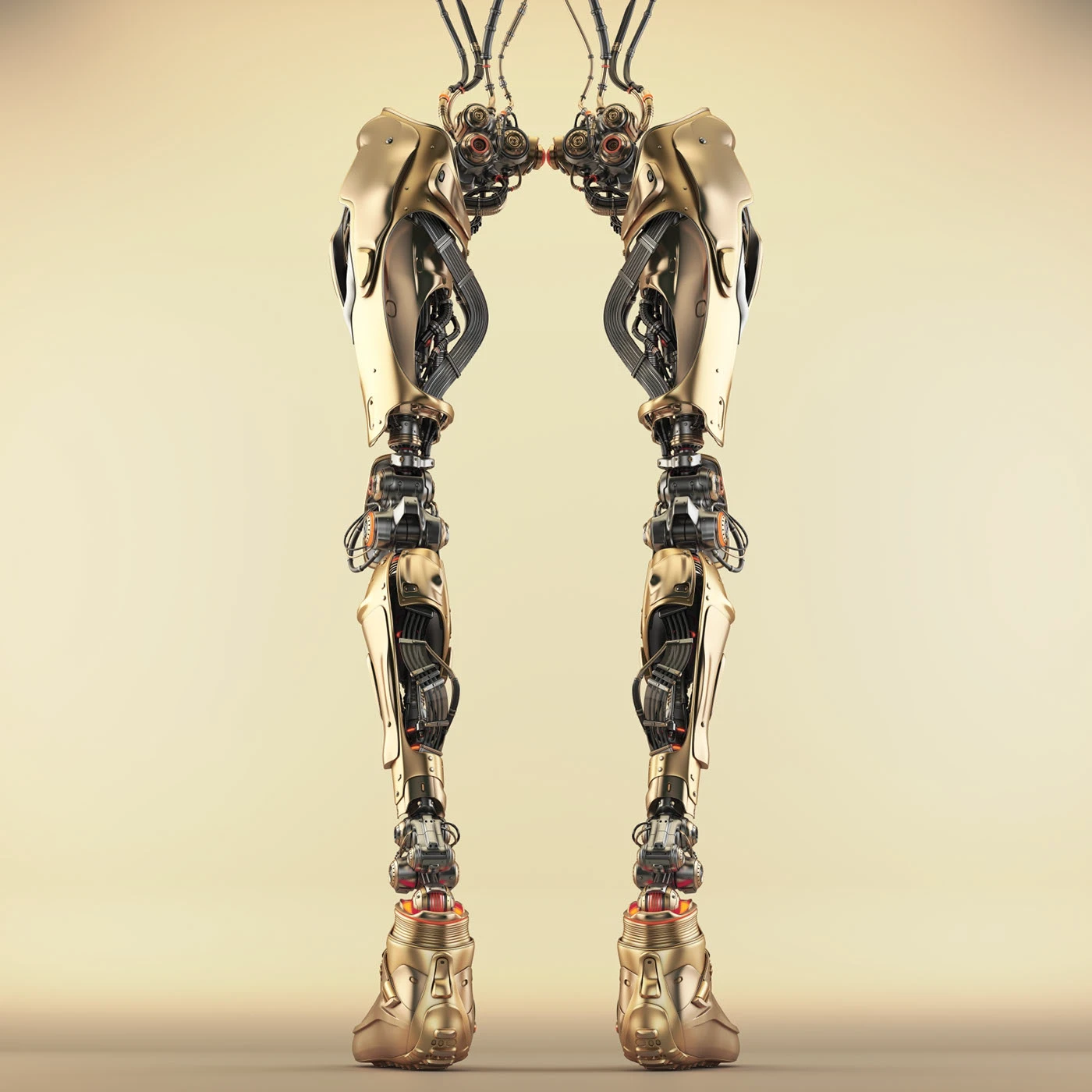 Legs，Machine legs，golden，Sense of future，science and technology，
