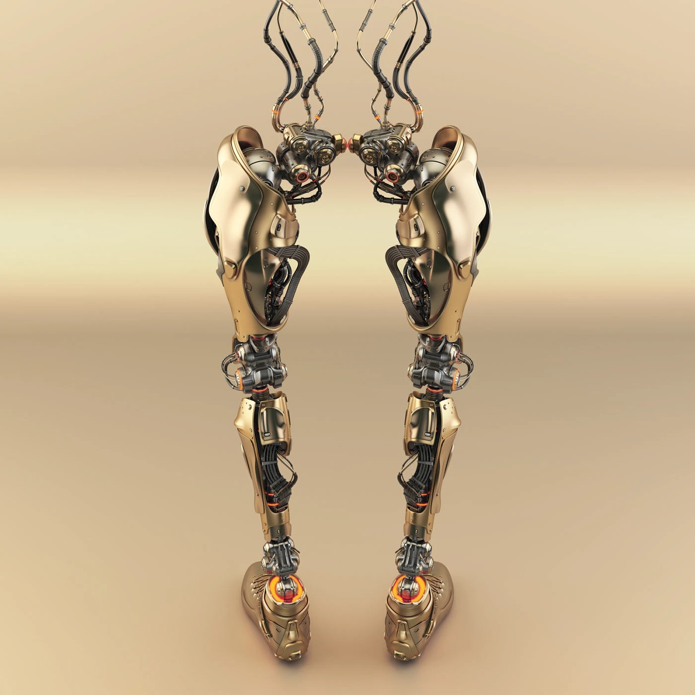 Legs，Machine legs，golden，Sense of future，science and technology，