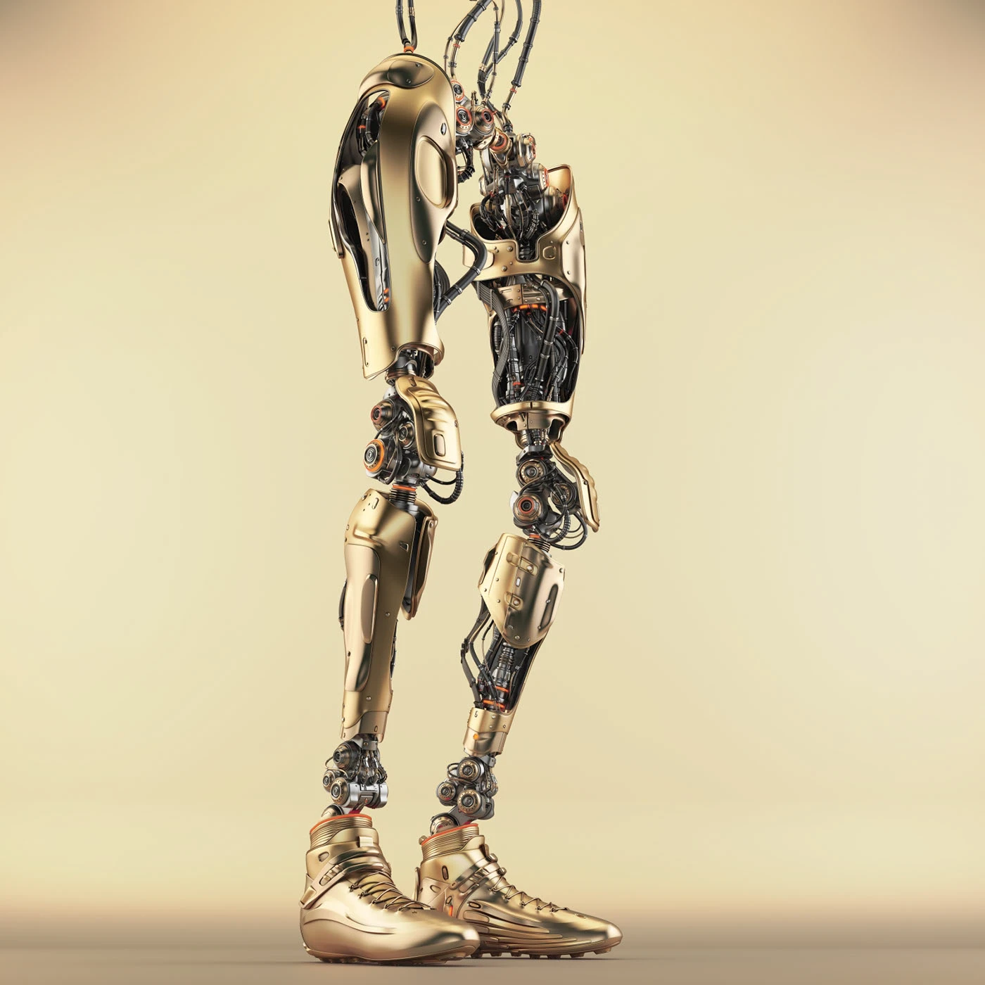 Legs，Machine legs，golden，Sense of future，science and technology，