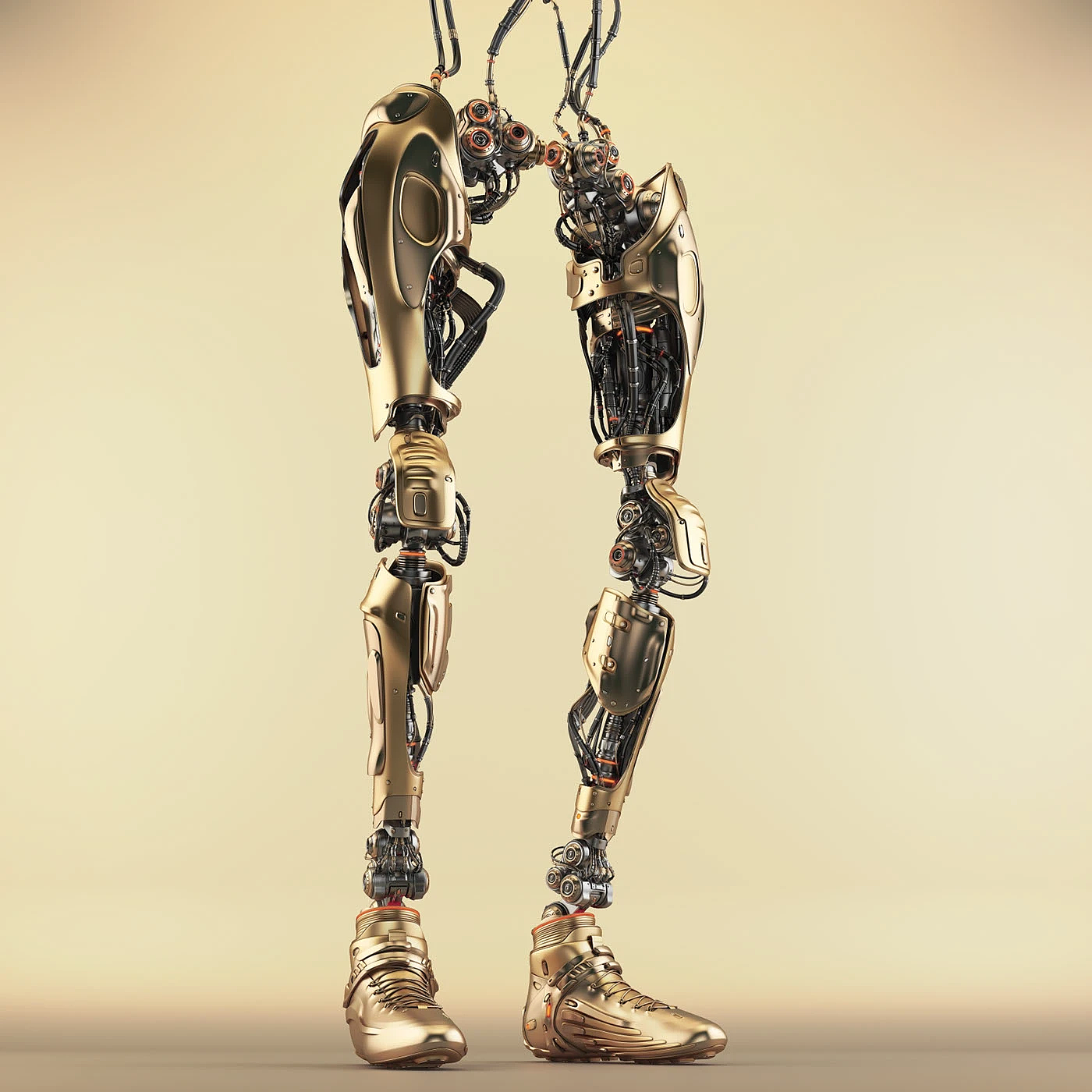 Legs，Machine legs，golden，Sense of future，science and technology，