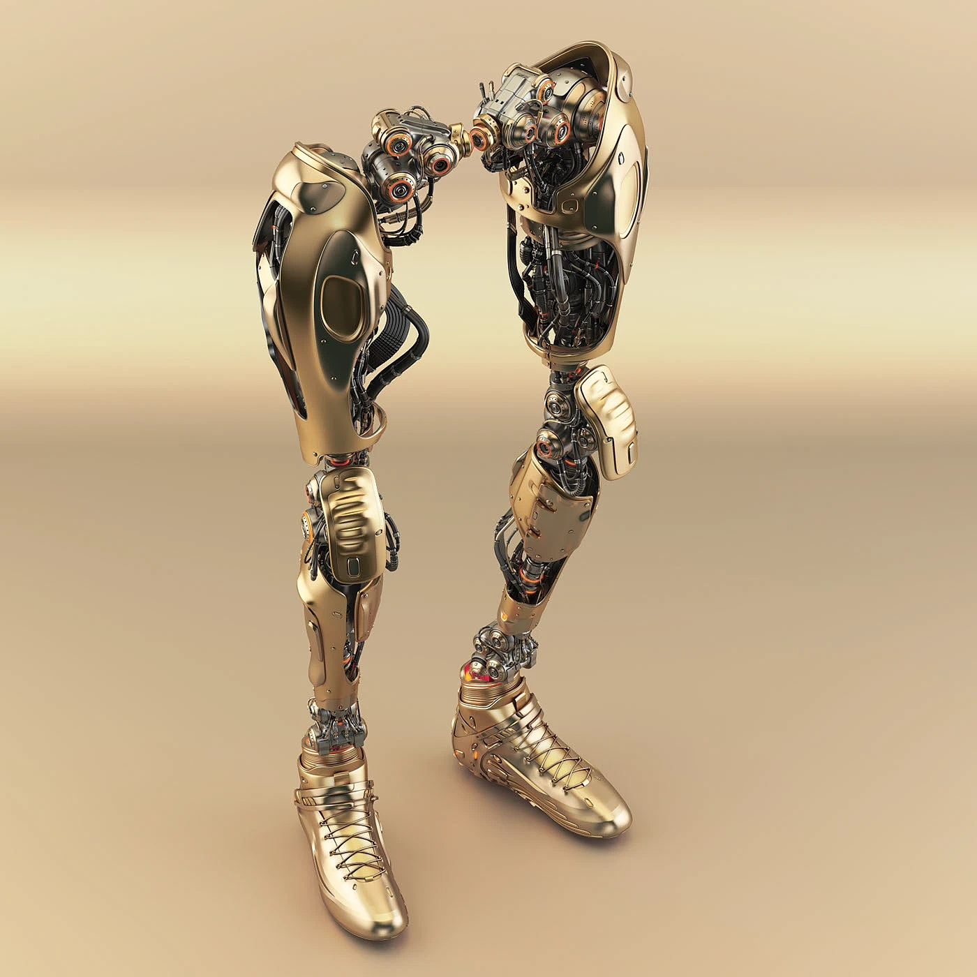 Legs，Machine legs，golden，Sense of future，science and technology，